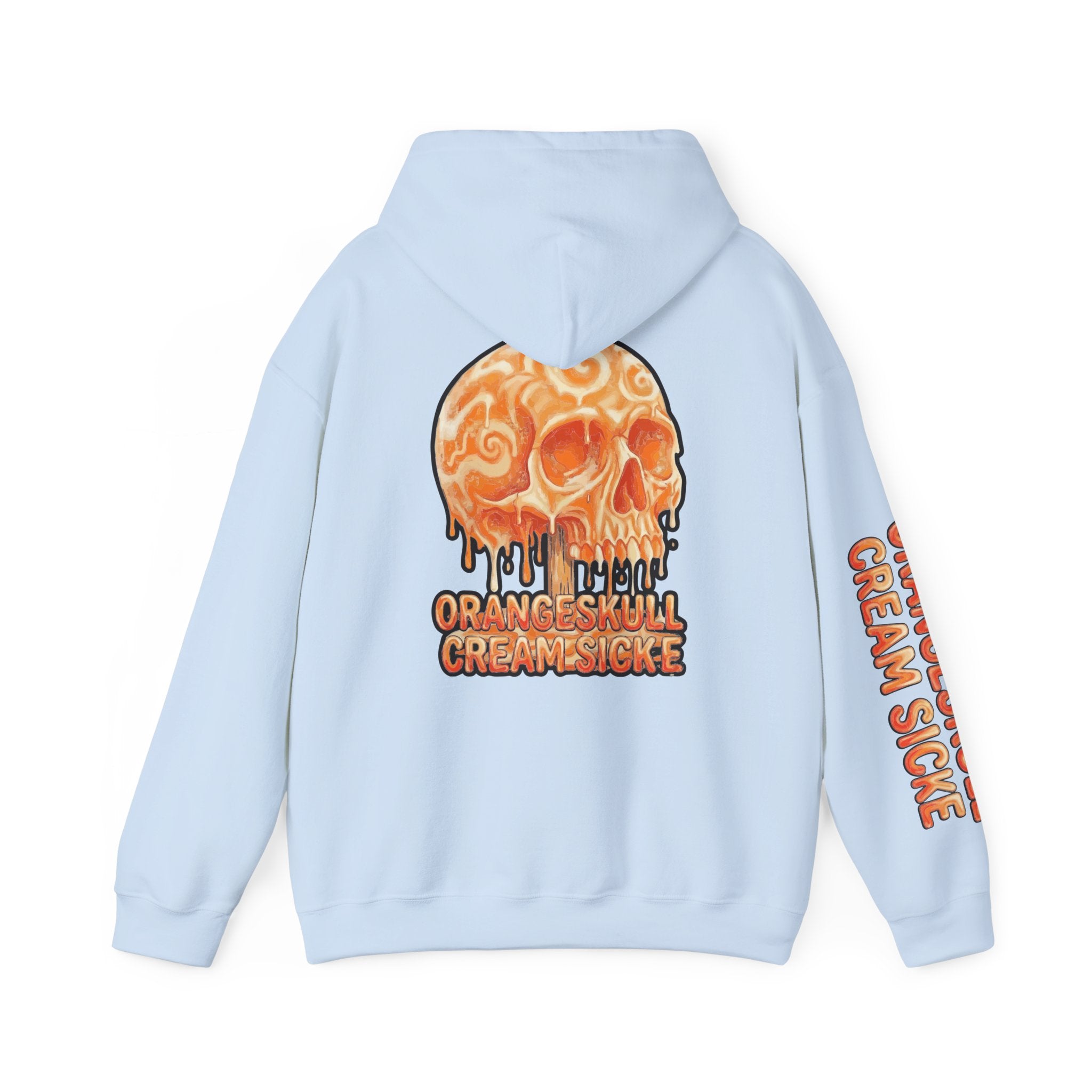 Skullcream-Orangeskull Cream Sickle Hoodie | Dripping Skull Graphic