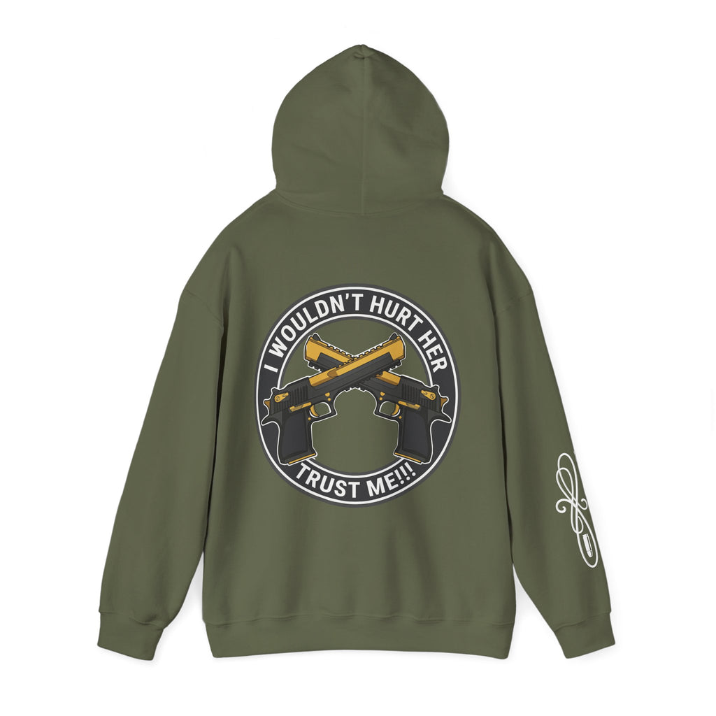 Protective Dad-Pistols Hoodie | Here’s Your Warning | White Font