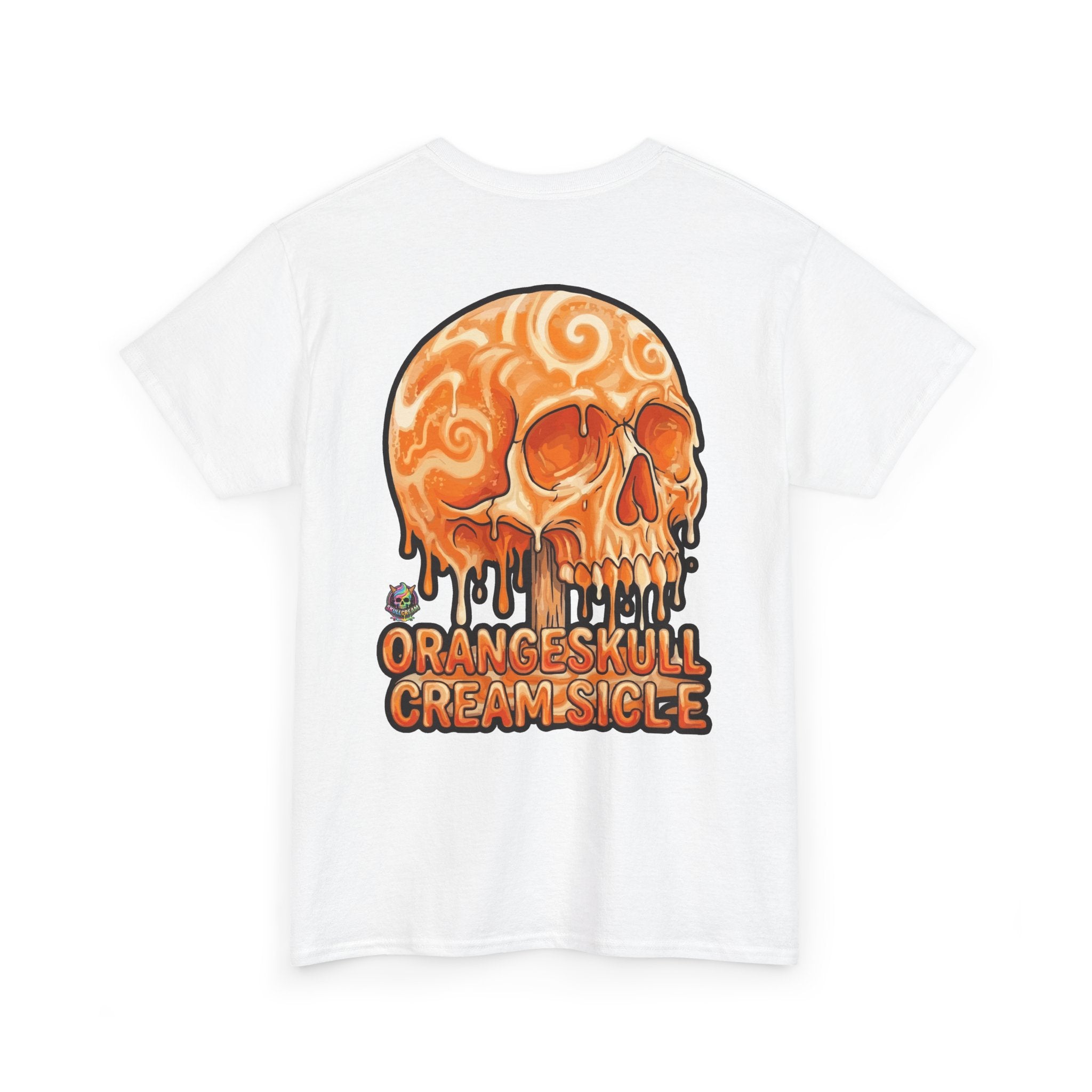 Skullcream-Orangeskull Cream Sickle T-Shirt | Colorful Drip Graphic Tee