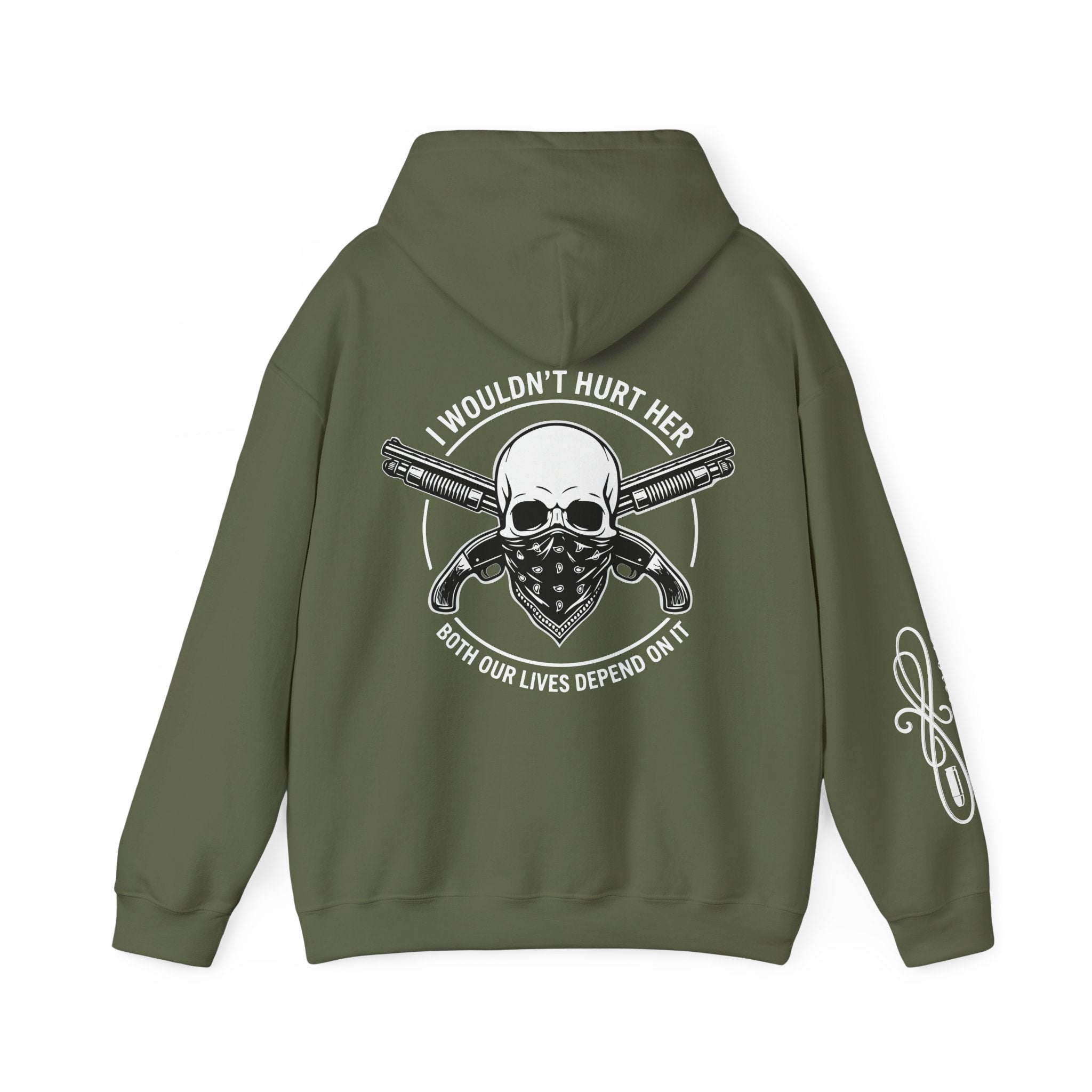 Protective Dad-Sawed Off Shotguns Hoodie | Here’s Your Warning | White Font