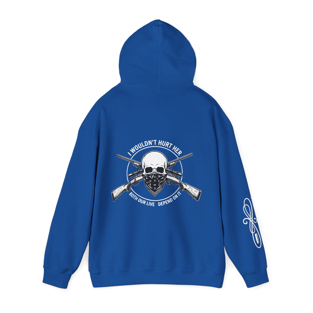 Protective Dad-Rifles Hoodie | Here’s Your Warning | White Font