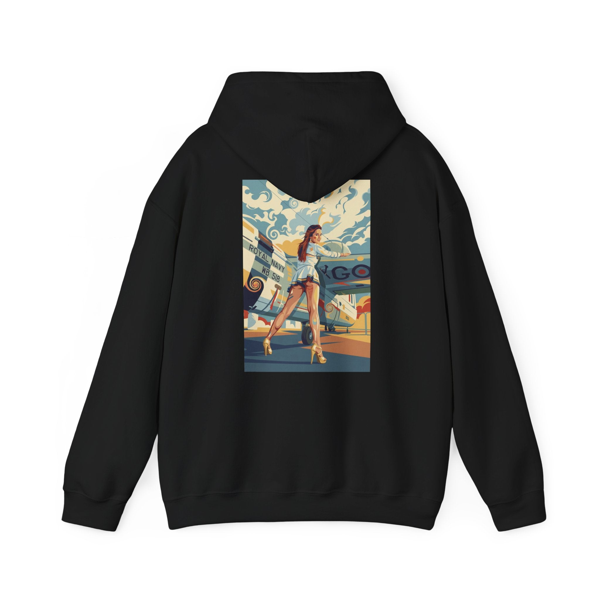 Yes Sir-Pin Up Stewardess Hoodie | Parental Advisory  for the Bearded
