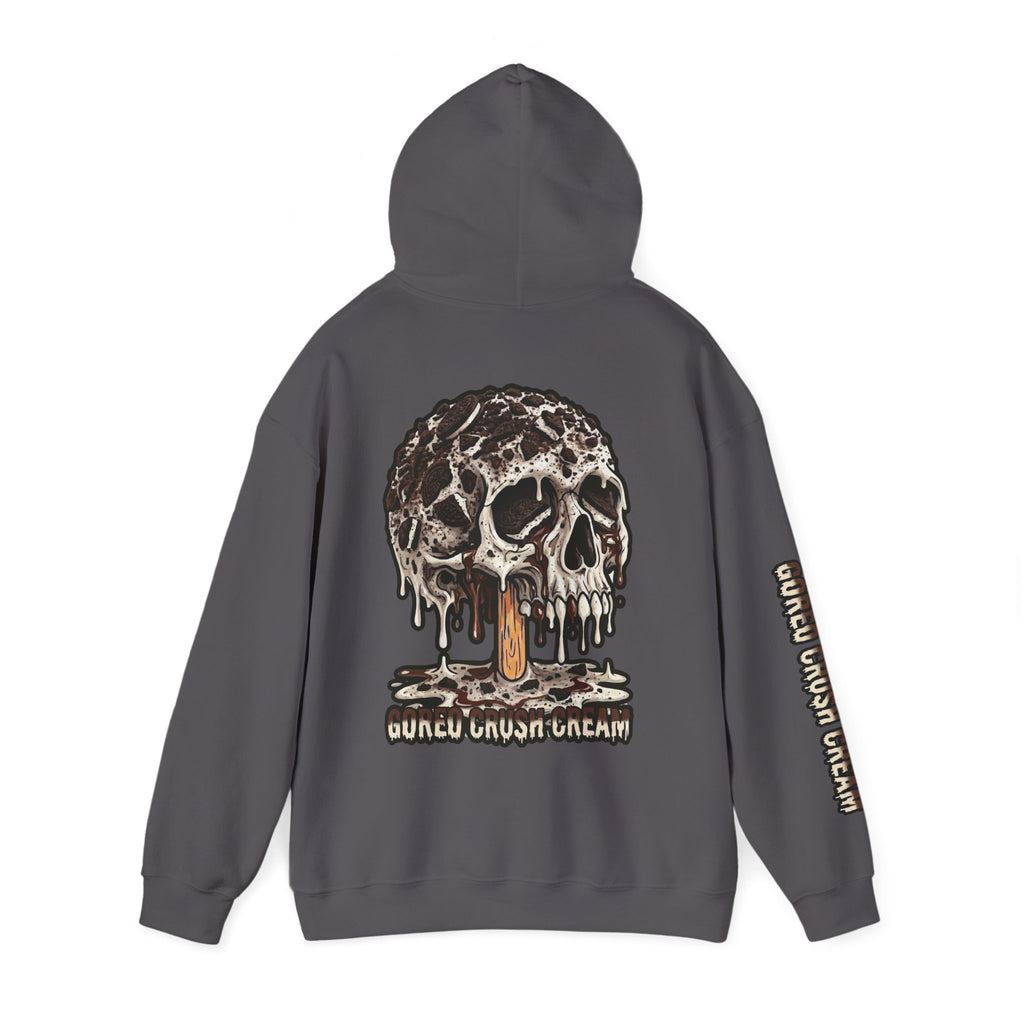 Skullcream-Goreo Crush Cream Hoodie | Dripping Skull Graphic