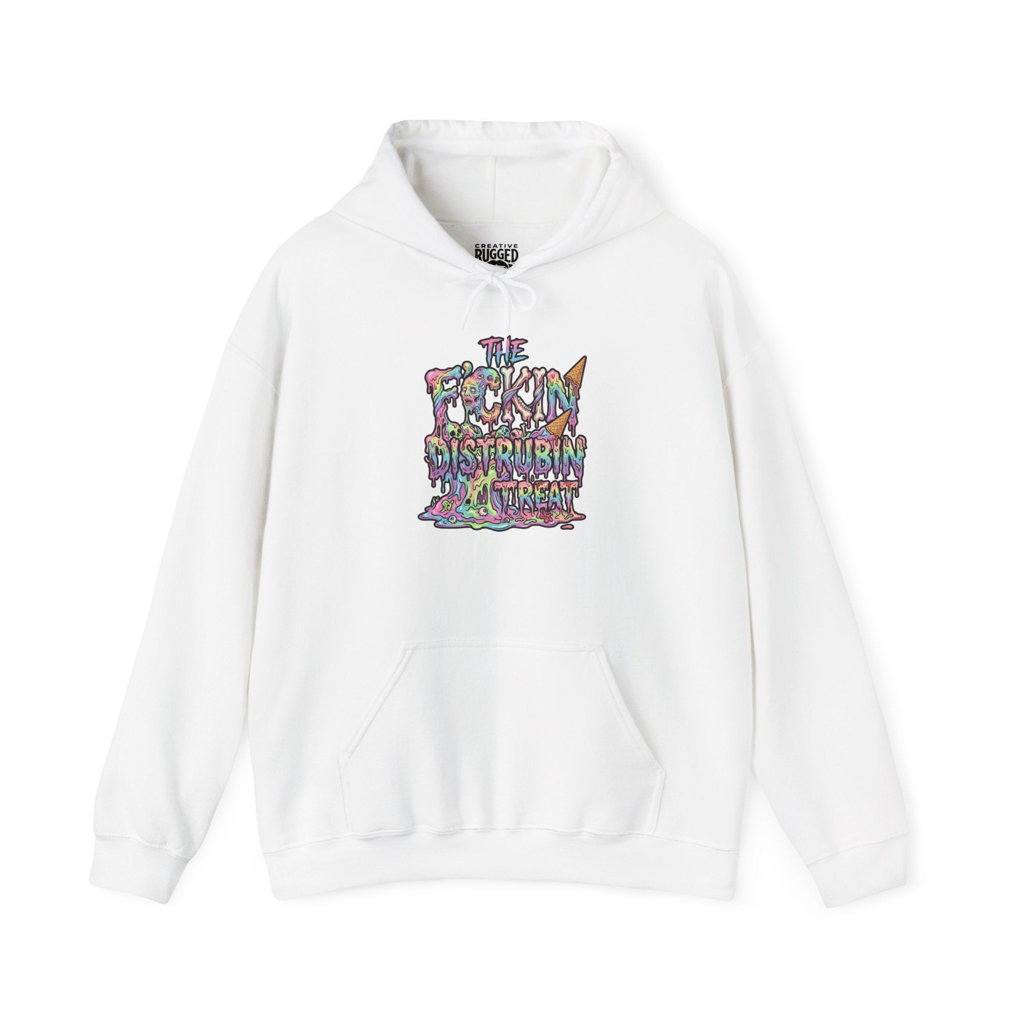 Skullcream-Orangeskull Cream Sickle Hoodie | Dripping Skull Graphic