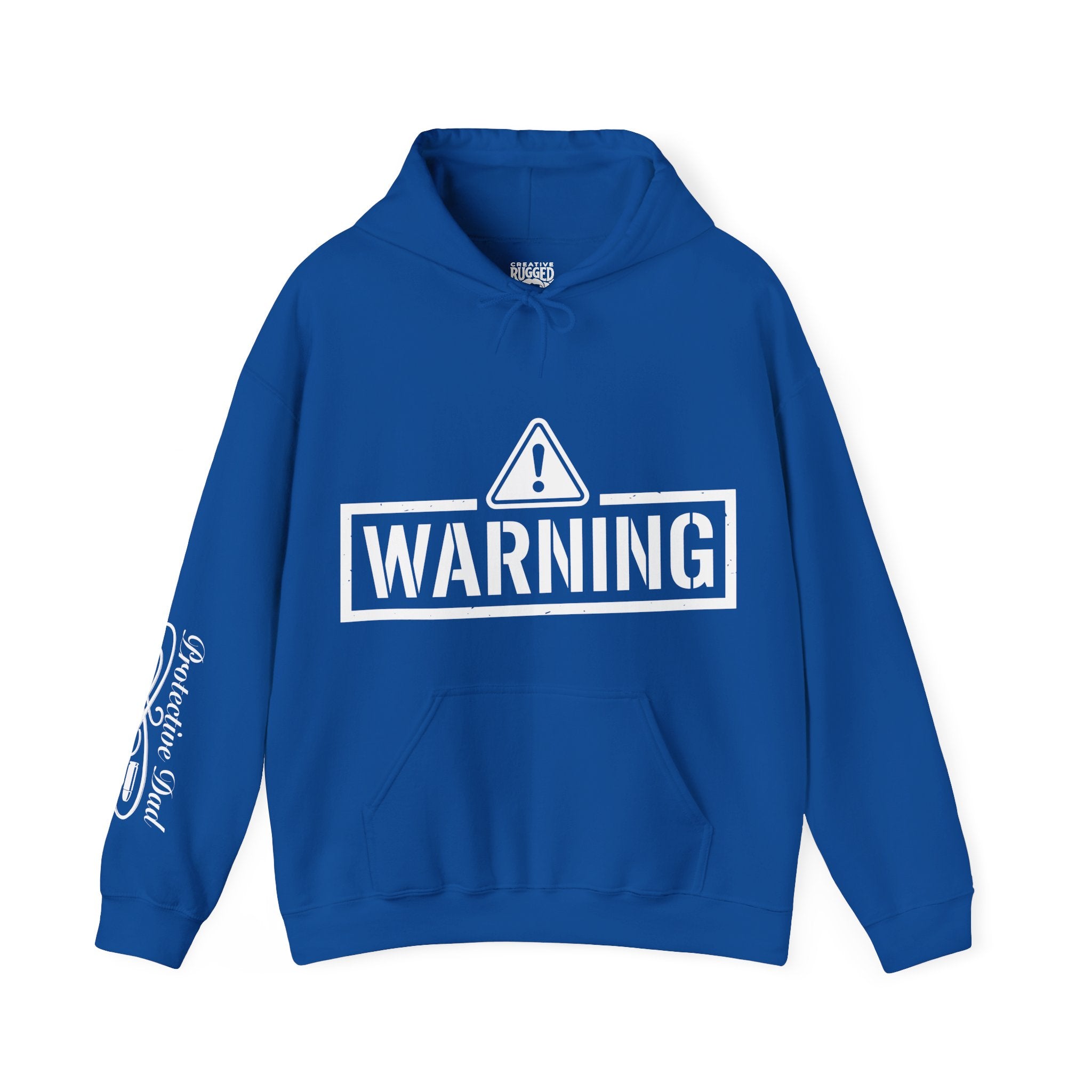 Protective Dad-Rifles Hoodie | Here’s Your Warning | White Font