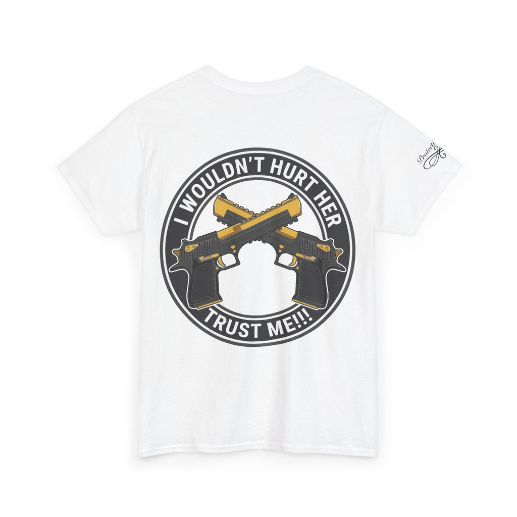 Protective Dad-Pistols T-Shirt | Here’s Your Warning | Black Font