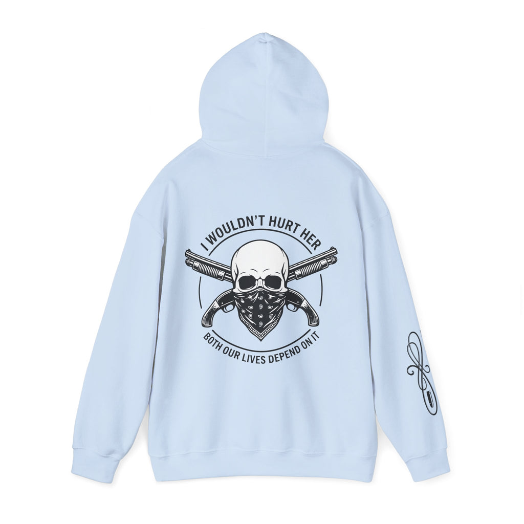 Protective Dad-Sawed Off Shotguns Hoodie | Here’s Your Warning | Black Font