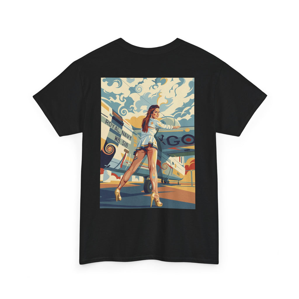 Good Girl-Pin Up Stewardess T-Shirt | Parental Advisory  for the Bearded