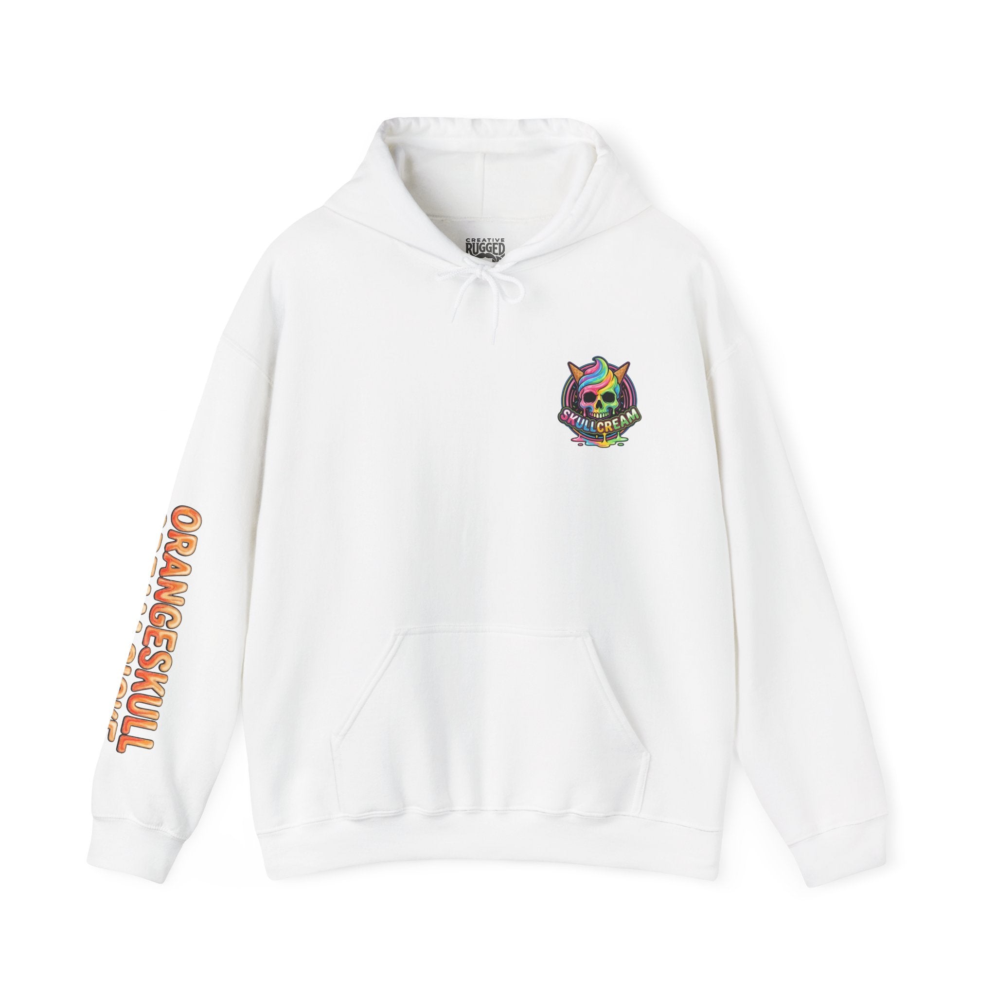 Skullcream-Orangeskull Cream Sickle Hoodie | Dripping Skull Graphic