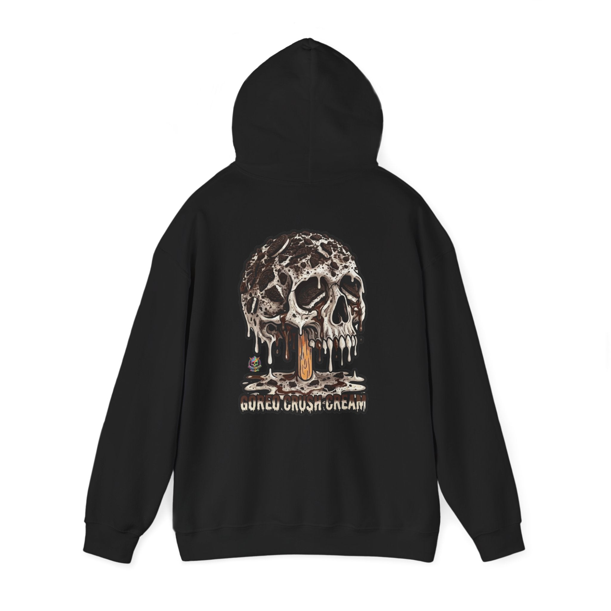 Skullcream-Goreo Crush Cream Hoodie | Dripping Skull Graphic