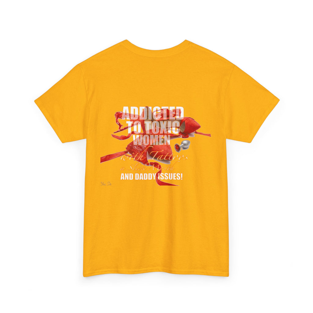 Addicted | Yes Sir T Shirt | Recovering Addict Red Graphic T Shirt