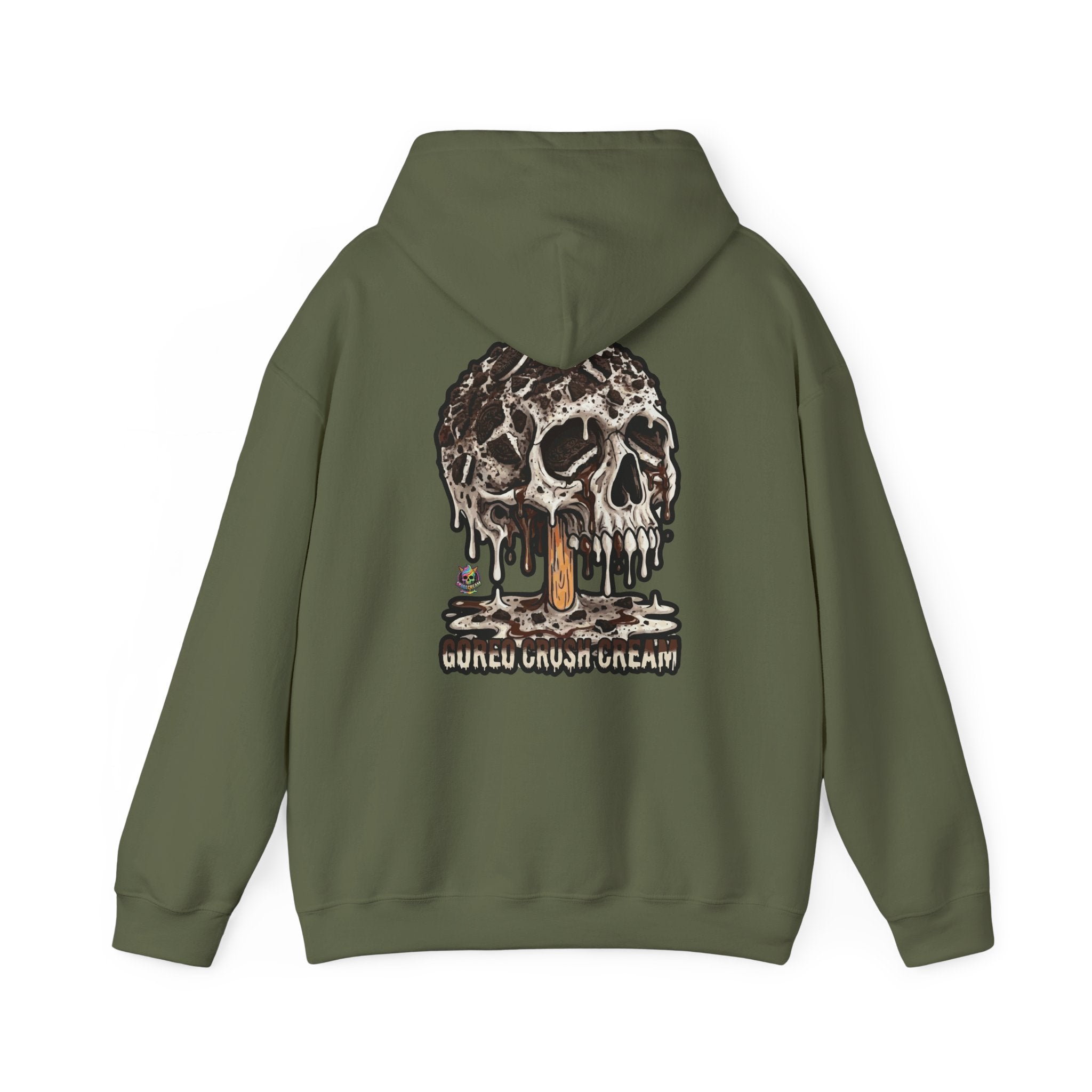 Skullcream-Goreo Crush Cream Hoodie | Dripping Skull Graphic