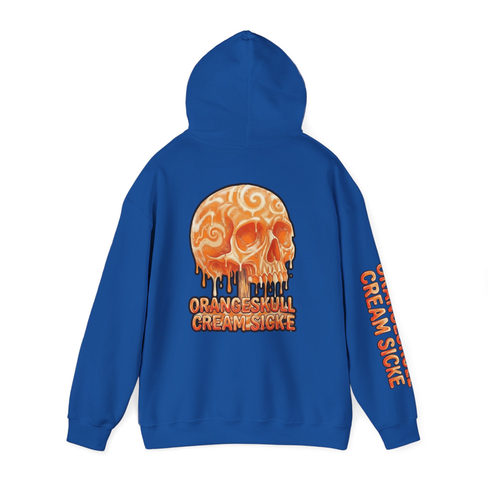 Skullcream-Orangeskull Cream Sickle Hoodie | Dripping Skull Graphic