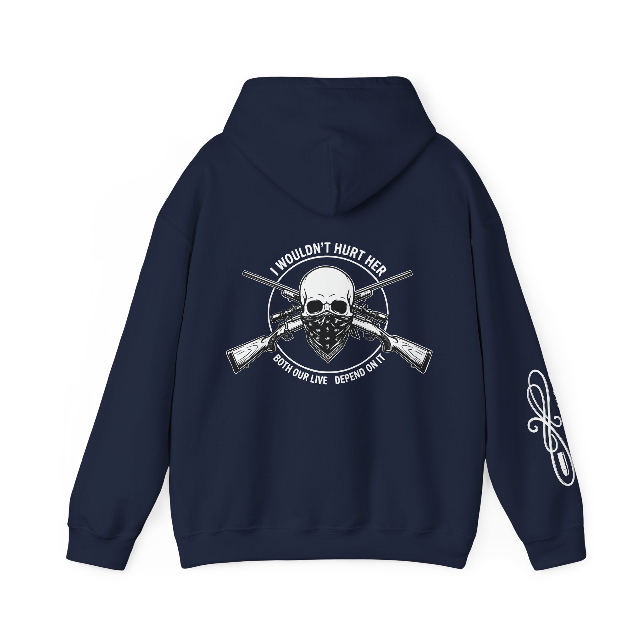 Protective Dad-Rifles Hoodie | Here’s Your Warning | White Font