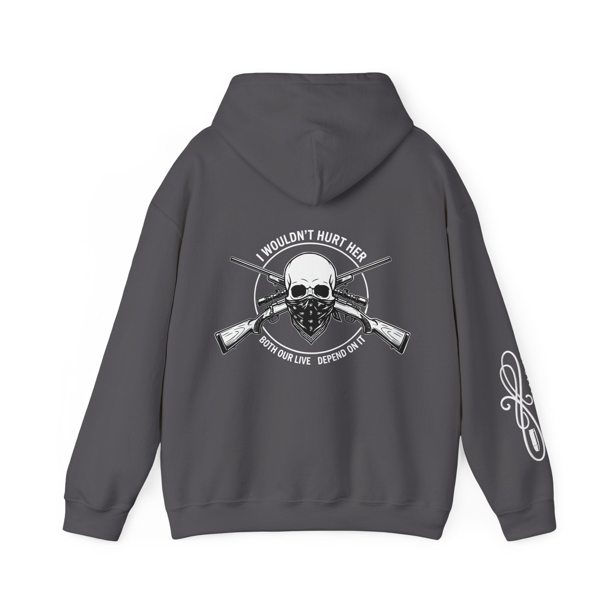 Protective Dad-Rifles Hoodie | Here’s Your Warning | White Font
