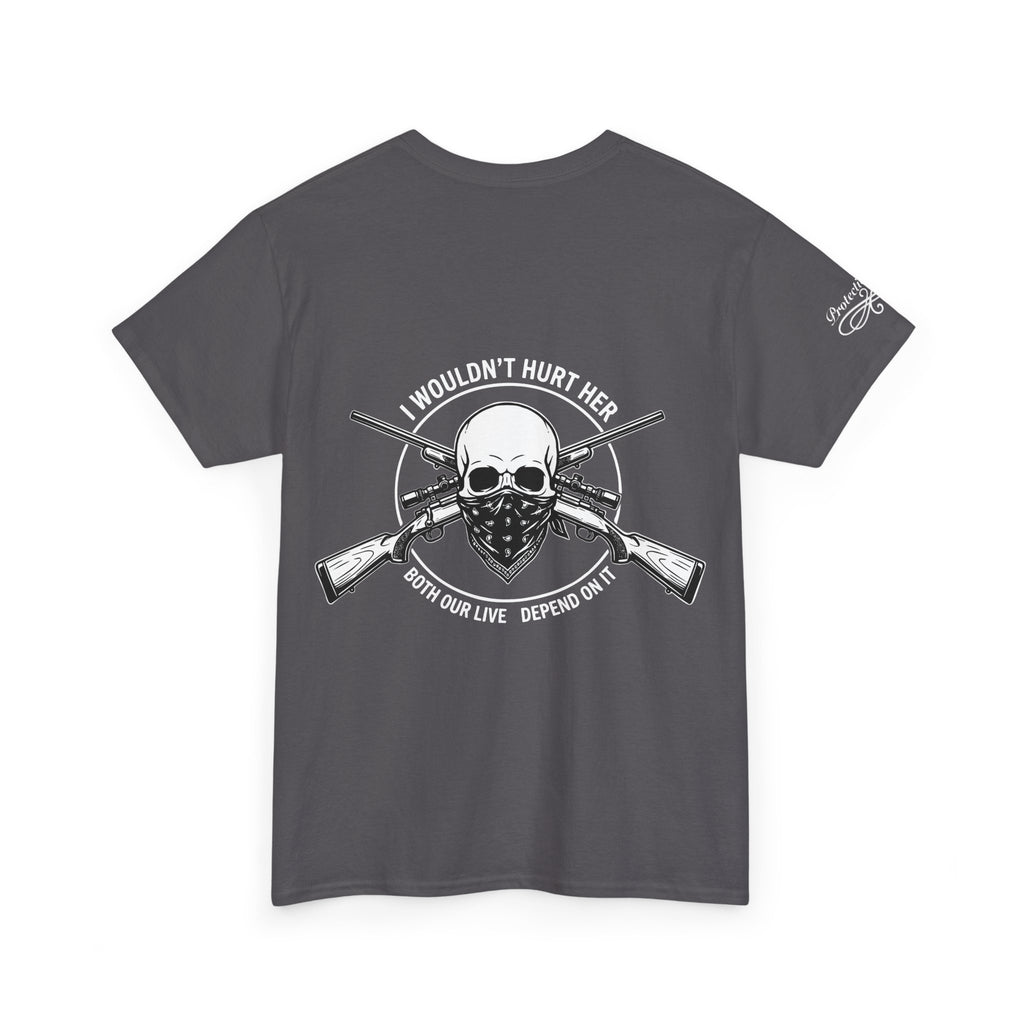 Protective Dad-Rifles T-Shirt | Here’s Your Warning | White Font