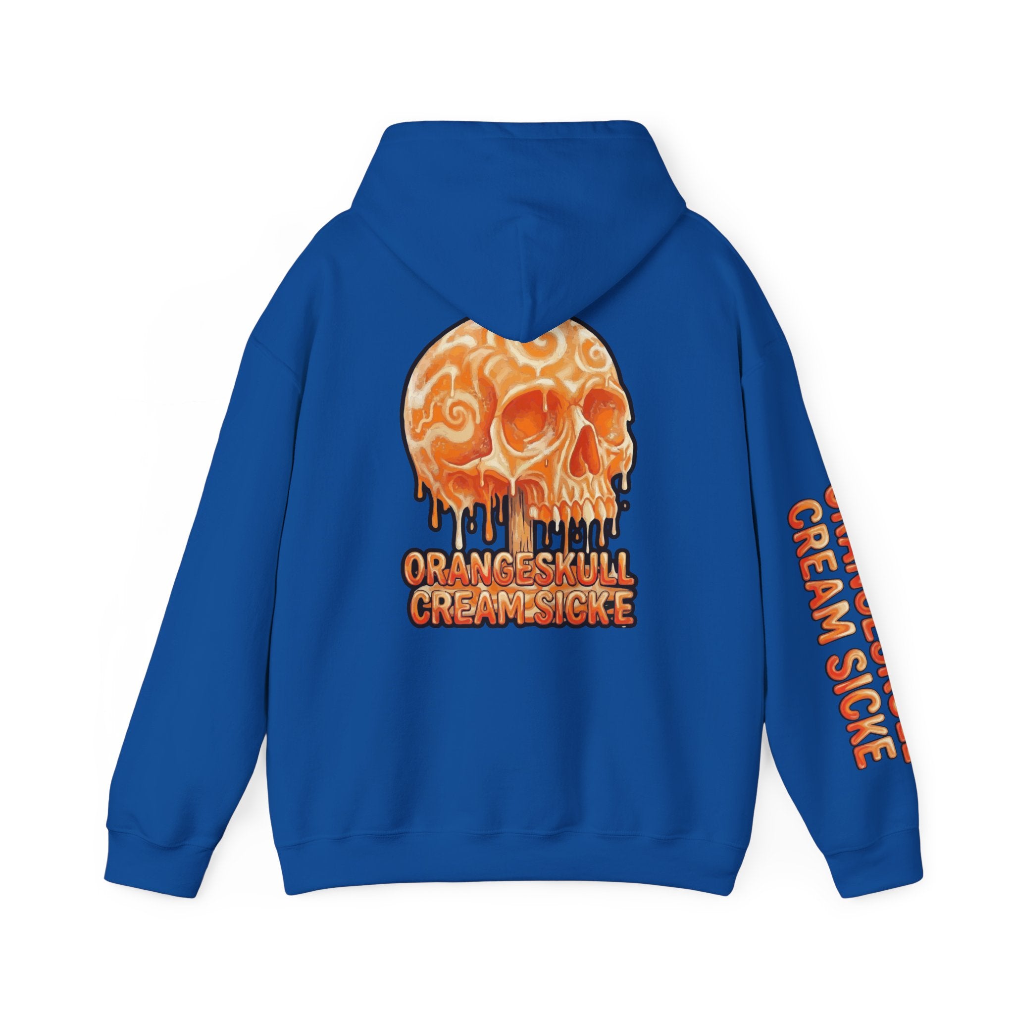 Skullcream-Orangeskull Cream Sickle Hoodie | Dripping Skull Graphic