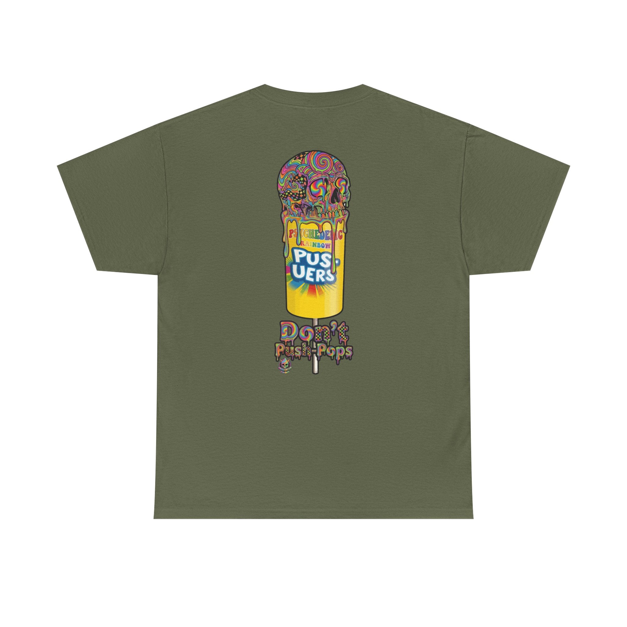 Skullcream-Don’t Push-Pops T-Shirt | Colorful Drip Graphic Tee