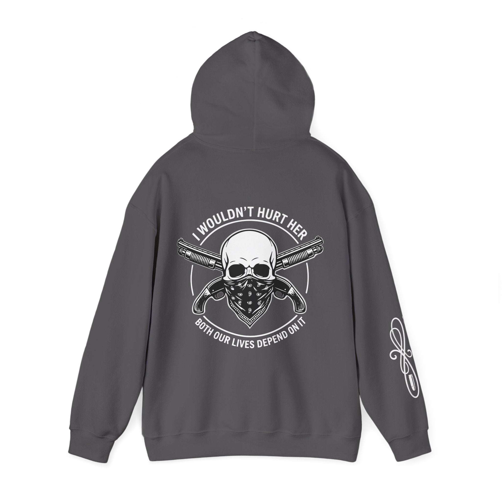 Protective Dad-Sawed Off Shotguns Hoodie | Here’s Your Warning | White Font