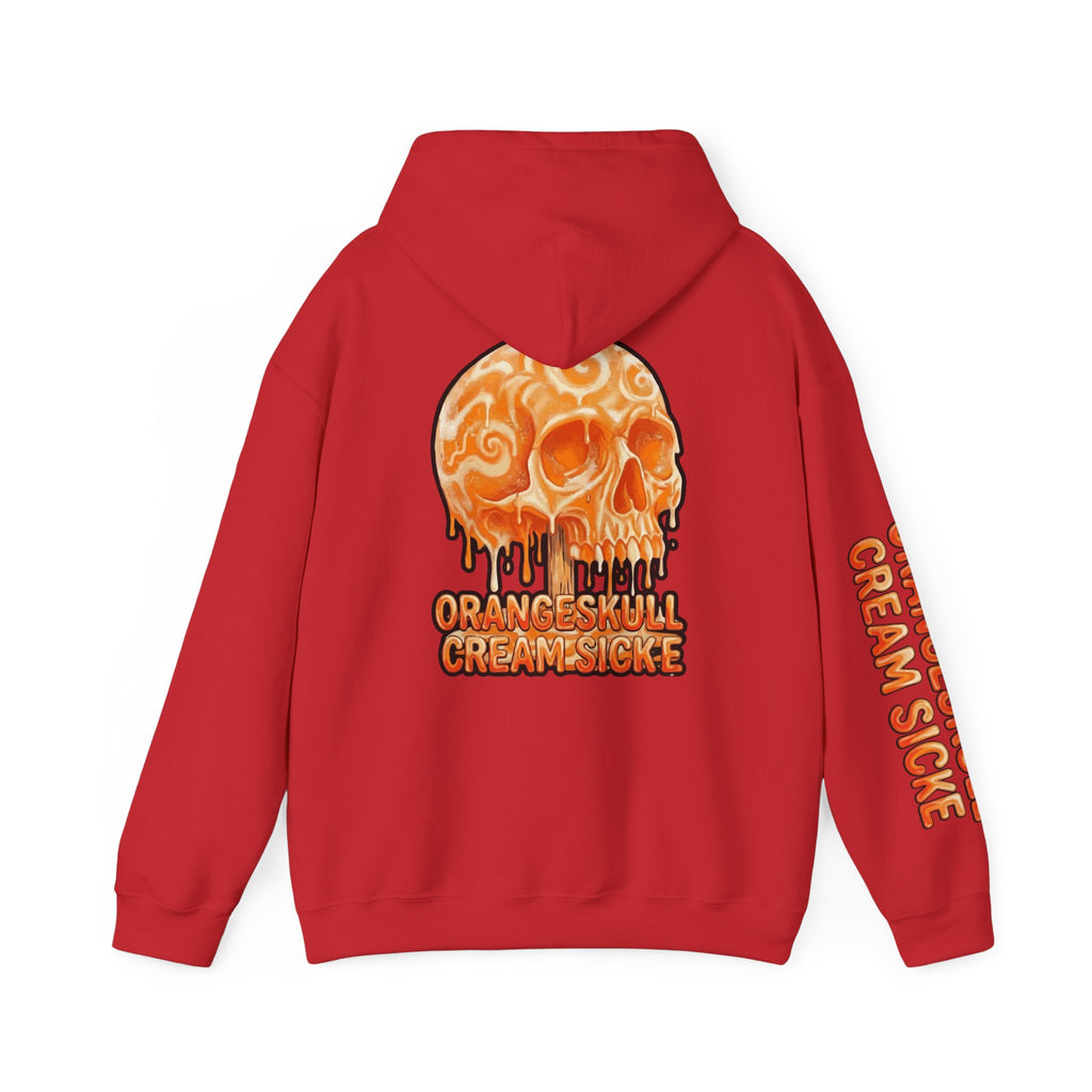 Skullcream-Orangeskull Cream Sickle Hoodie | Dripping Skull Graphic