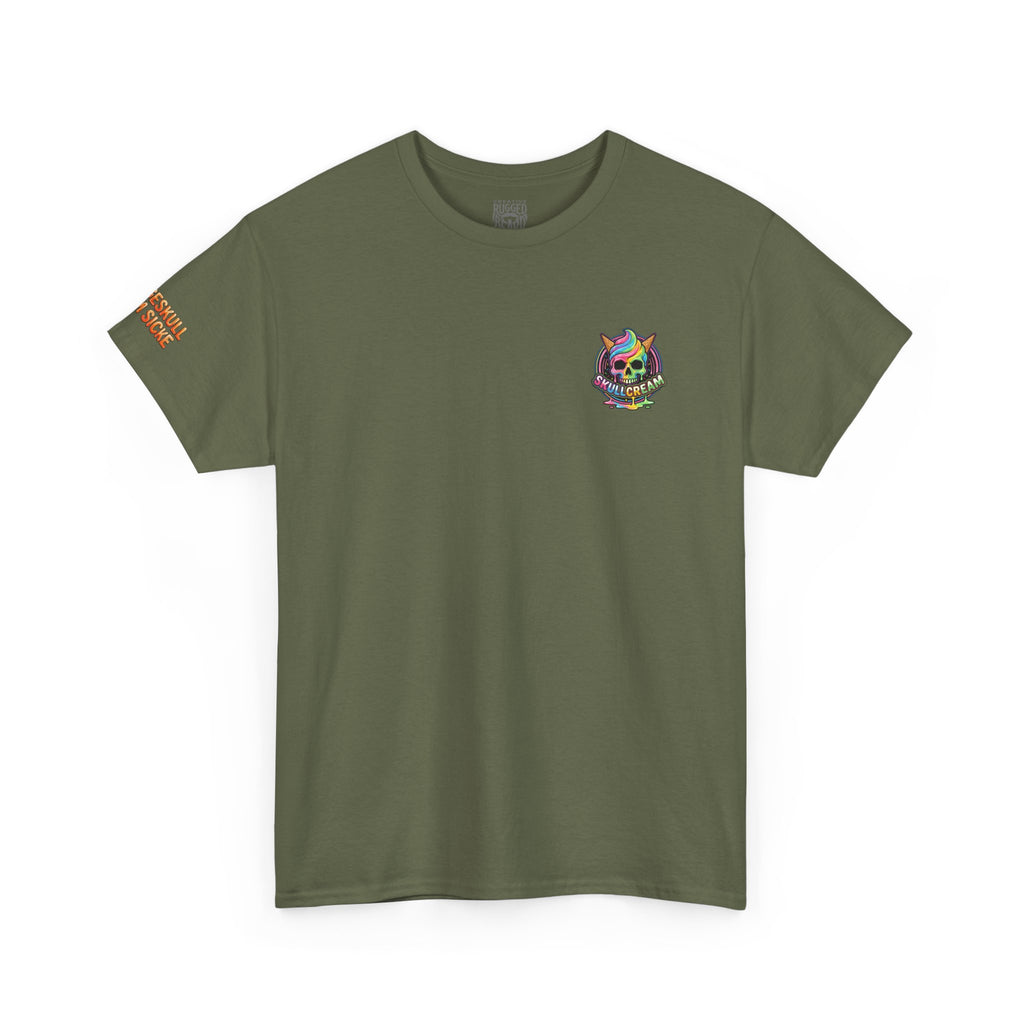 Skullcream-Orangeskull Cream Sickle T-Shirt | Colorful Drip Graphic Tee