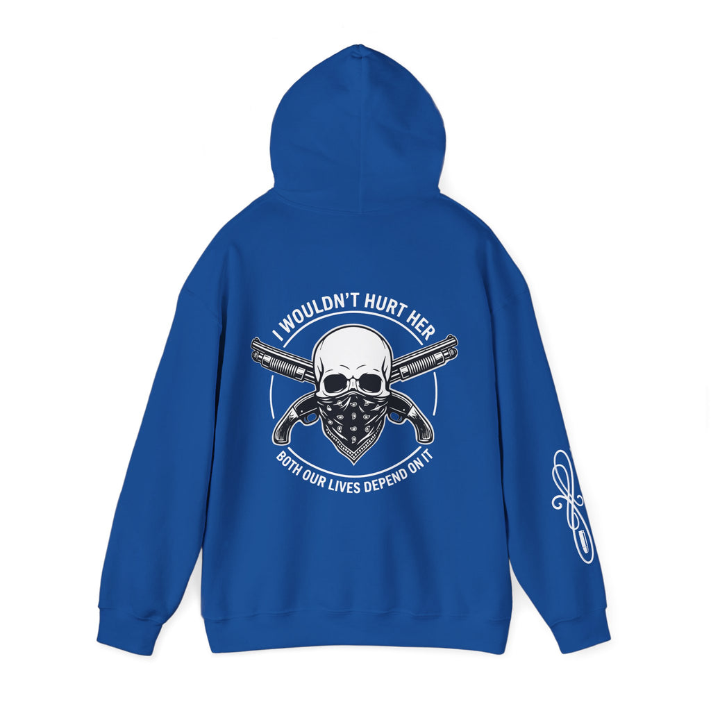 Protective Dad-Sawed Off Shotguns Hoodie | Here’s Your Warning | White Font