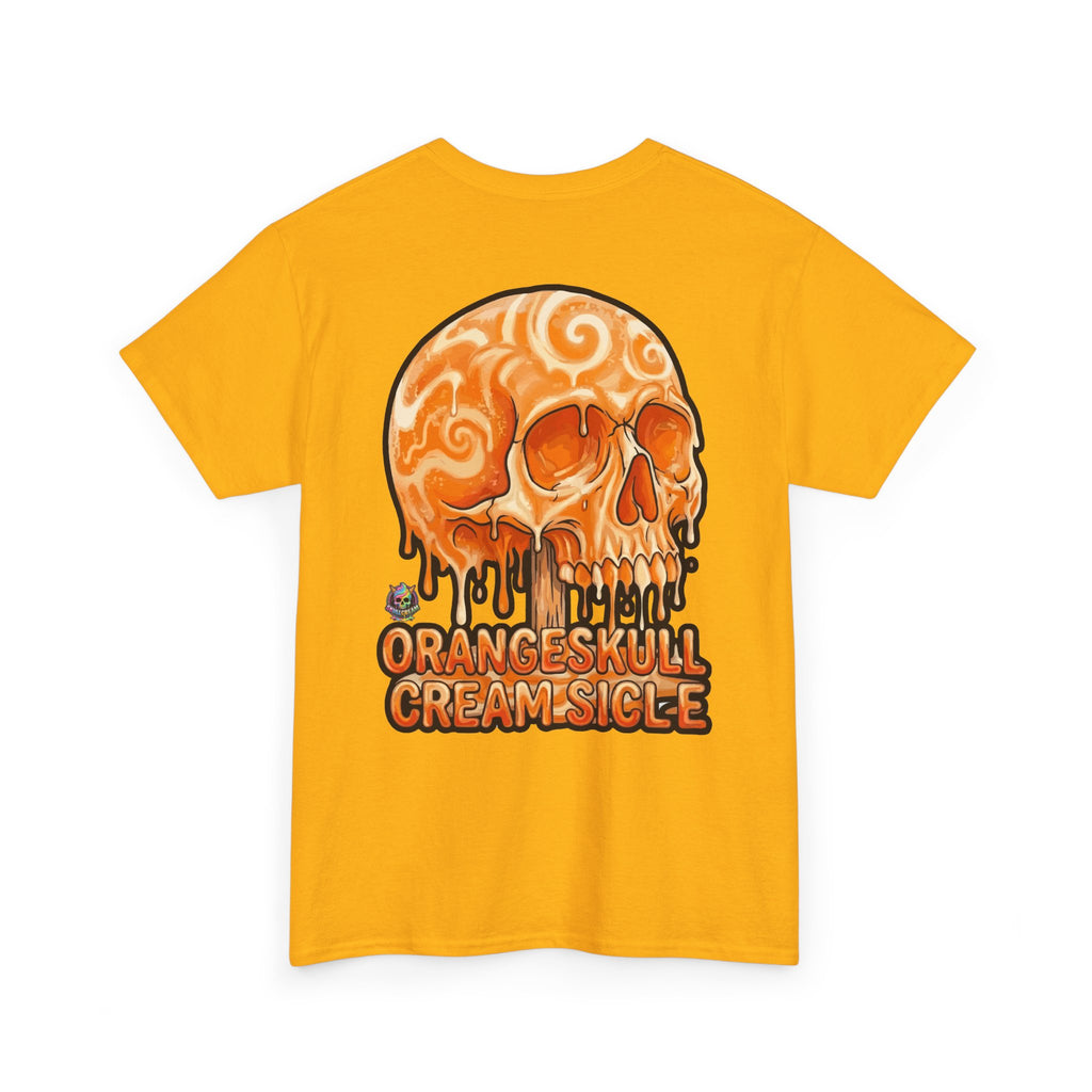 Skullcream-Orangeskull Cream Sickle T-Shirt | Colorful Drip Graphic Tee