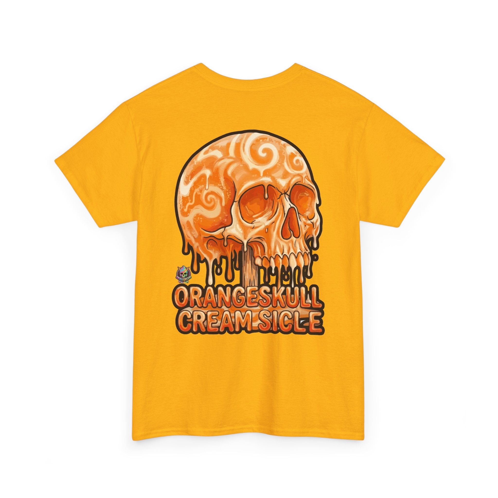 Skullcream-Orangeskull Cream Sickle T-Shirt | Colorful Drip Graphic Tee