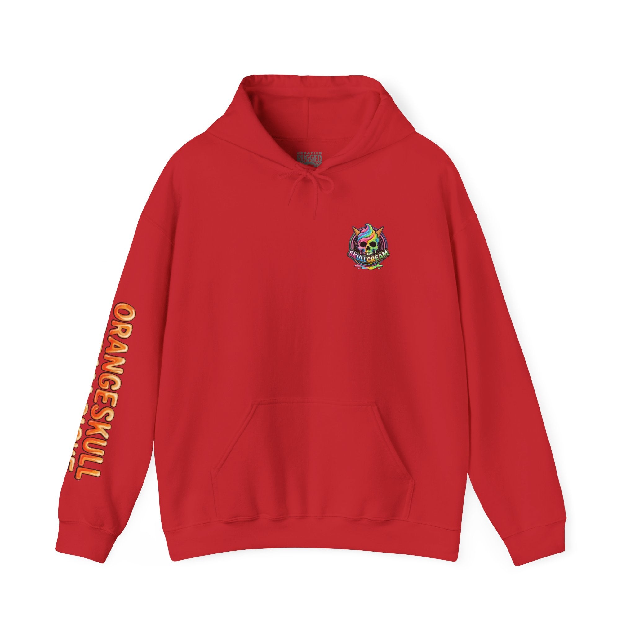 Skullcream-Orangeskull Cream Sickle Hoodie | Dripping Skull Graphic