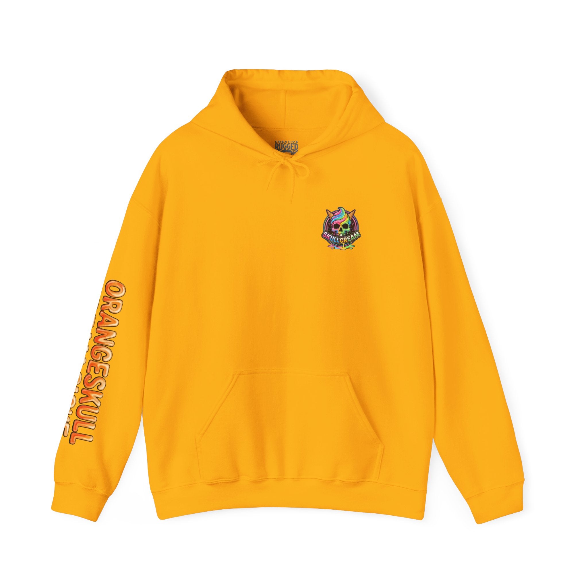 Skullcream-Orangeskull Cream Sickle Hoodie | Dripping Skull Graphic
