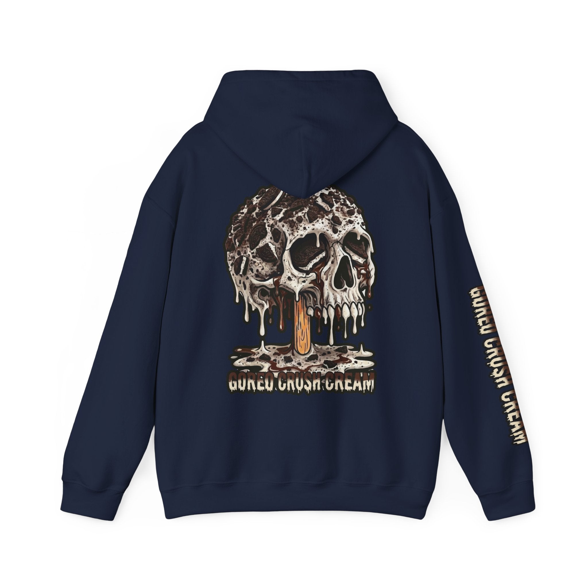 Skullcream-Goreo Crush Cream Hoodie | Dripping Skull Graphic