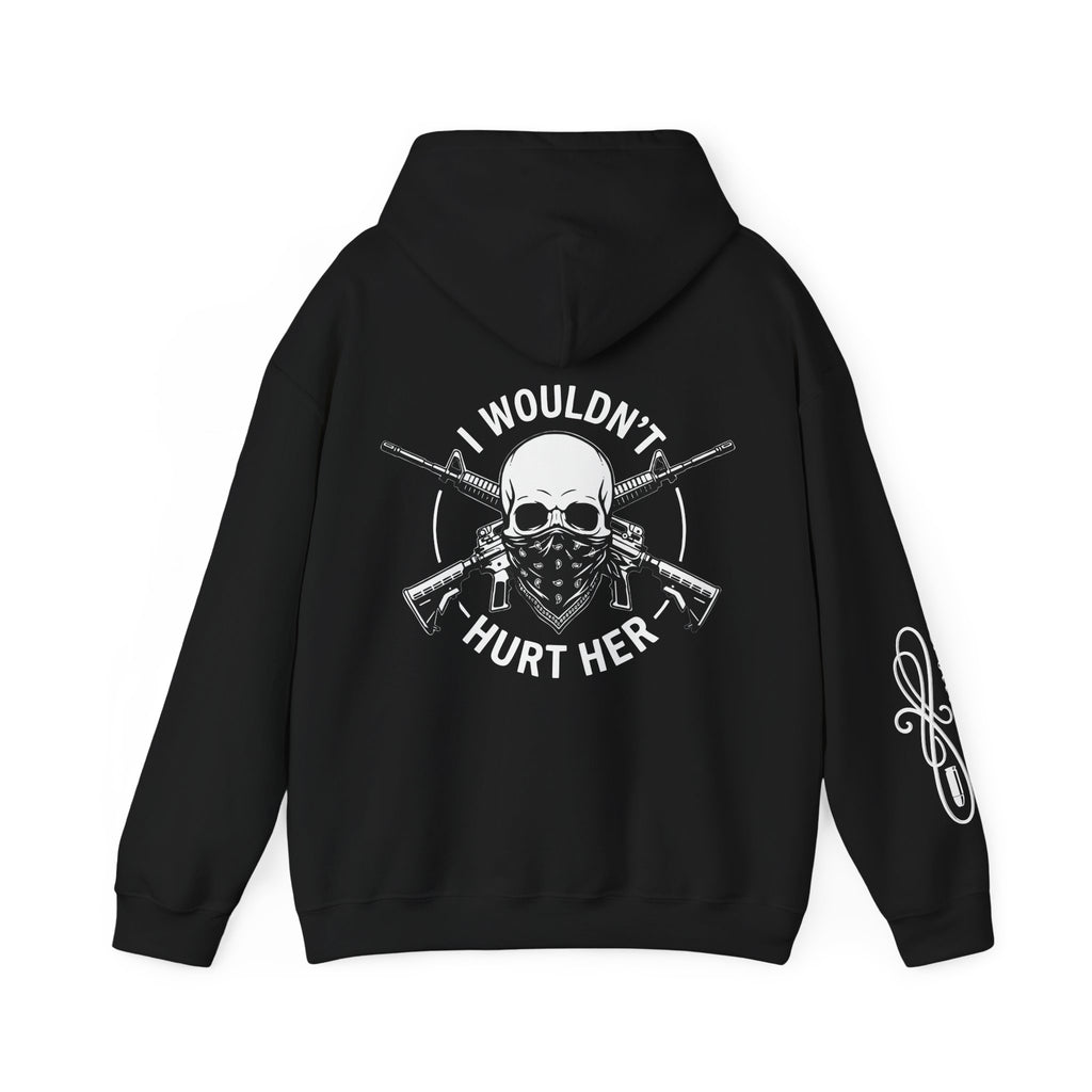 Protective Dad-Assault Rifles Hoodie | Here’s Your Warning | White Font