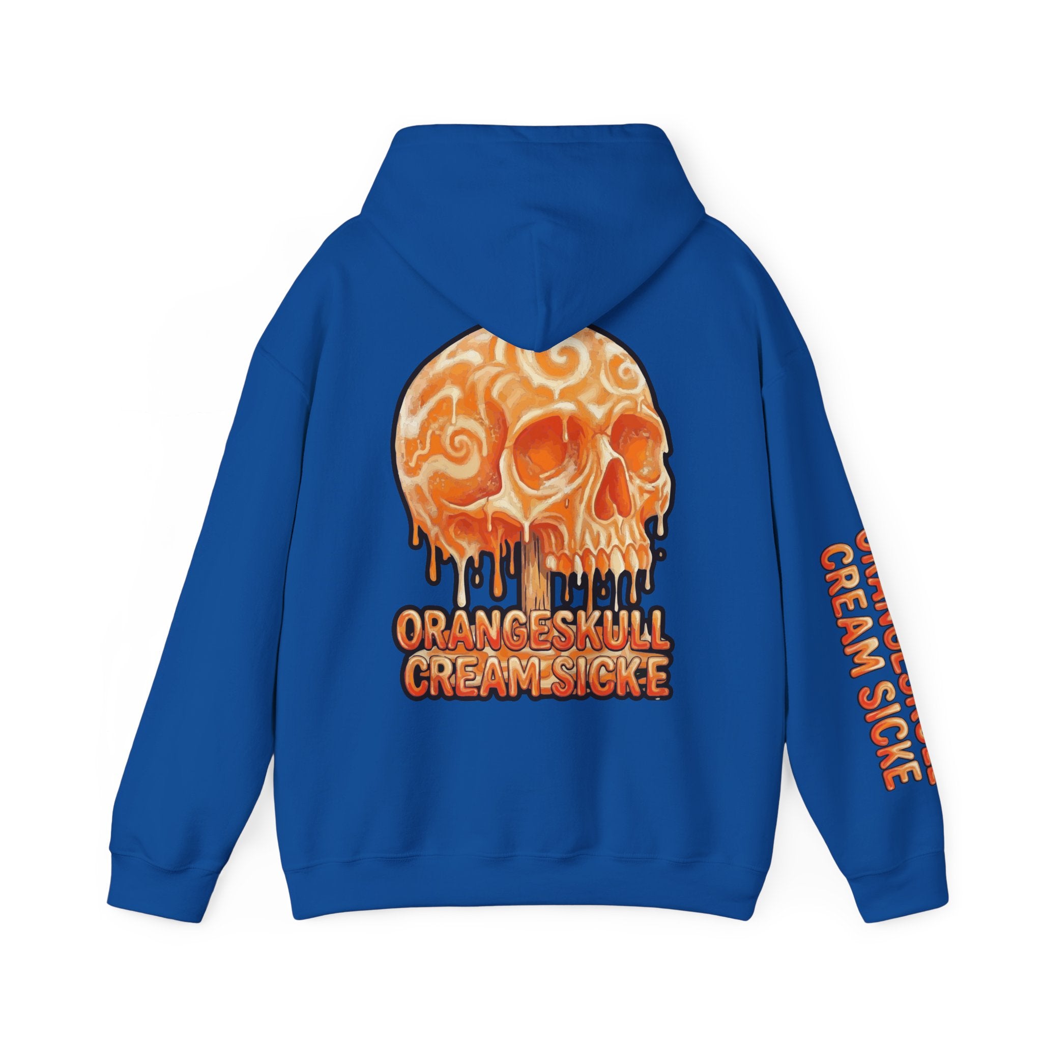Skullcream-Orangeskull Cream Sickle Hoodie | Dripping Skull Graphic