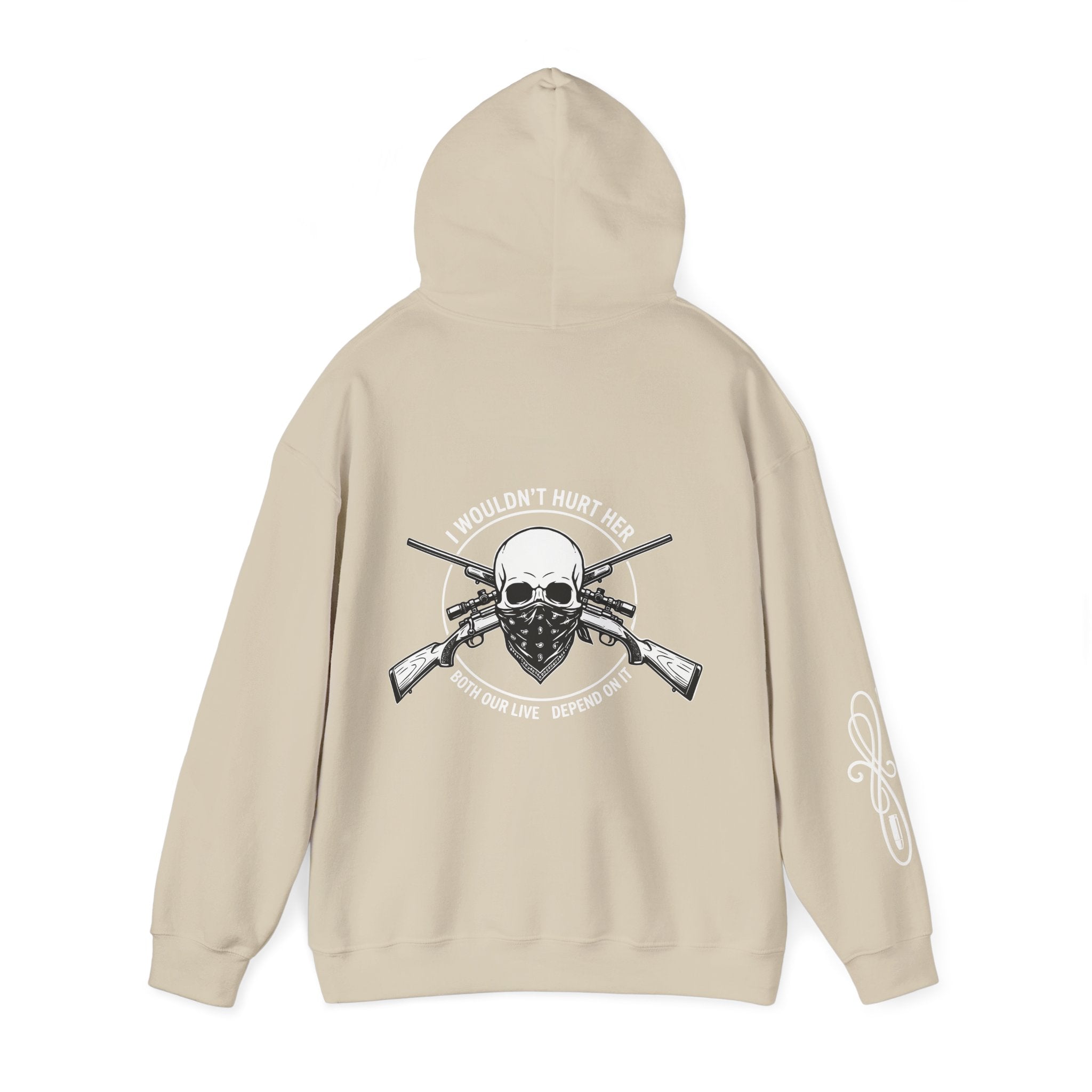 Protective Dad-Rifles Hoodie | Here’s Your Warning | White Font