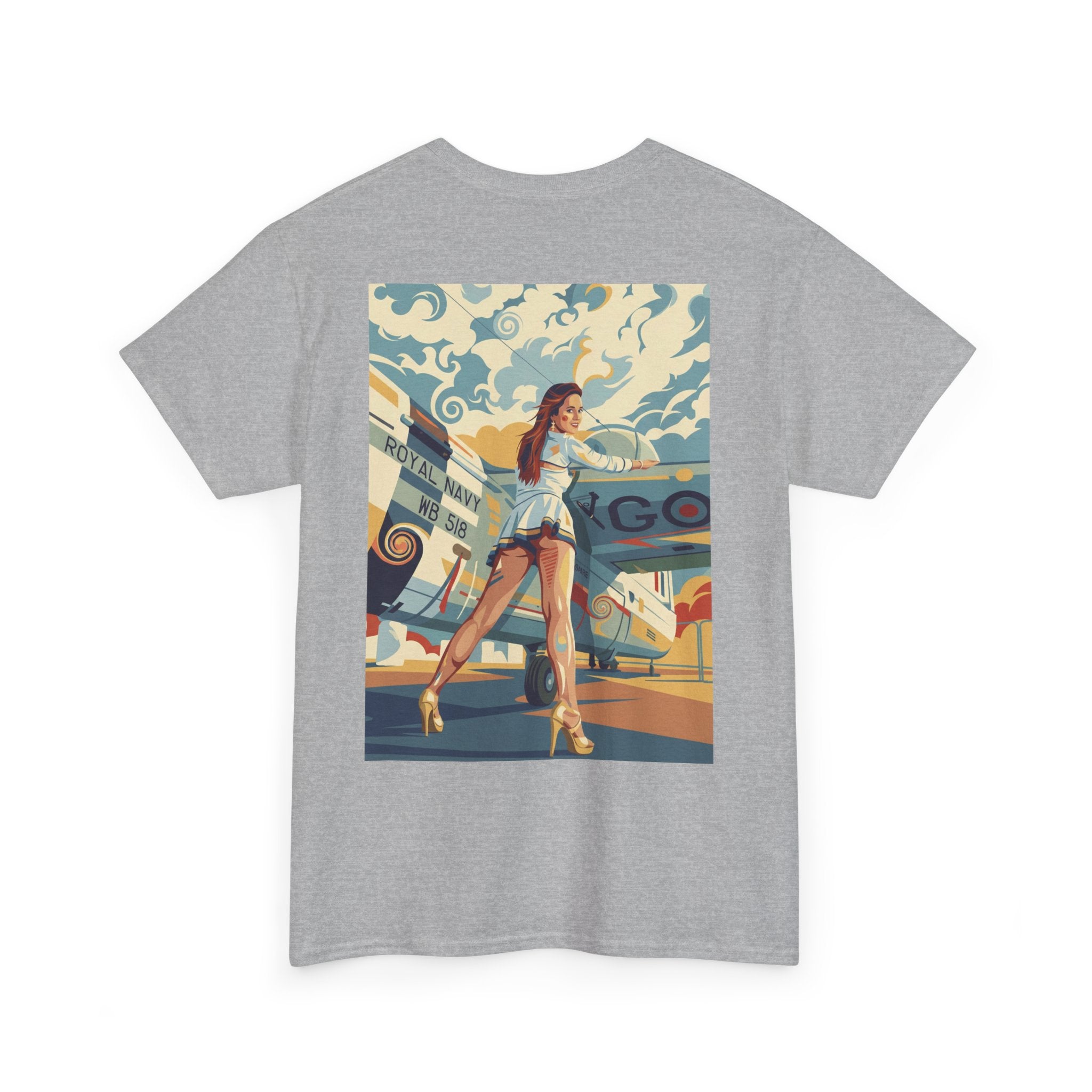 Good Girl-Pin Up Stewardess T-Shirt | Parental Advisory  for the Bearded