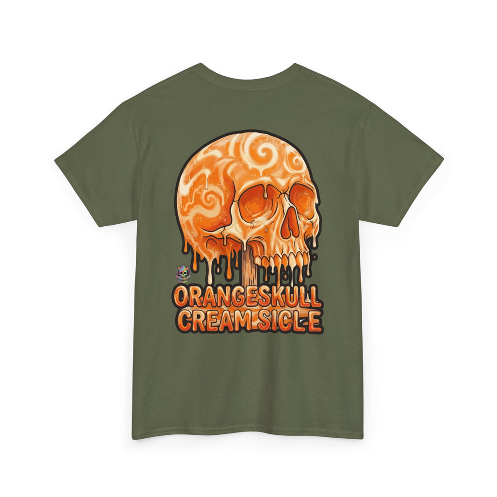 Skullcream-Orangeskull Cream Sickle T-Shirt | Colorful Drip Graphic Tee