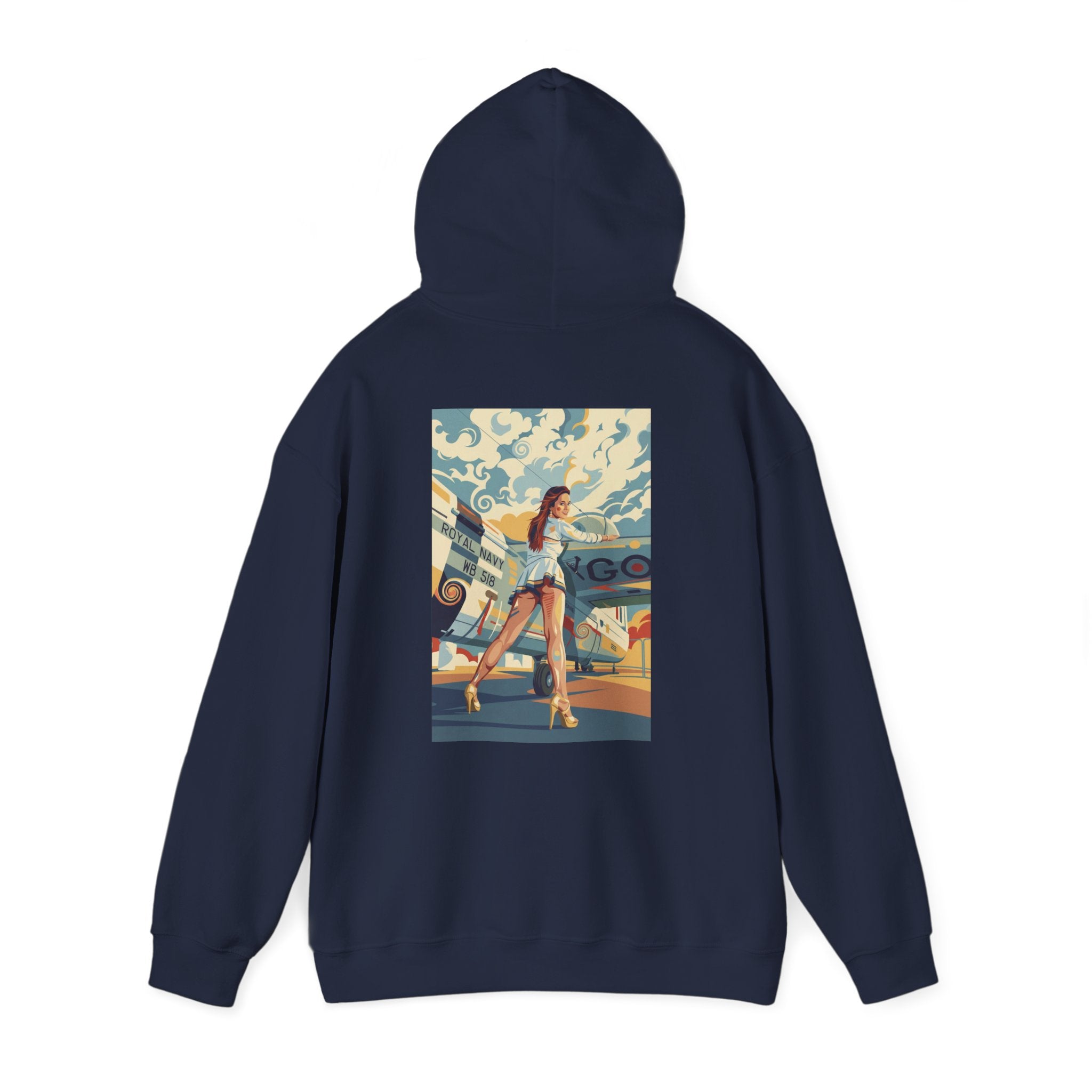Yes Sir-Pin Up Stewardess Hoodie | Parental Advisory  for the Bearded