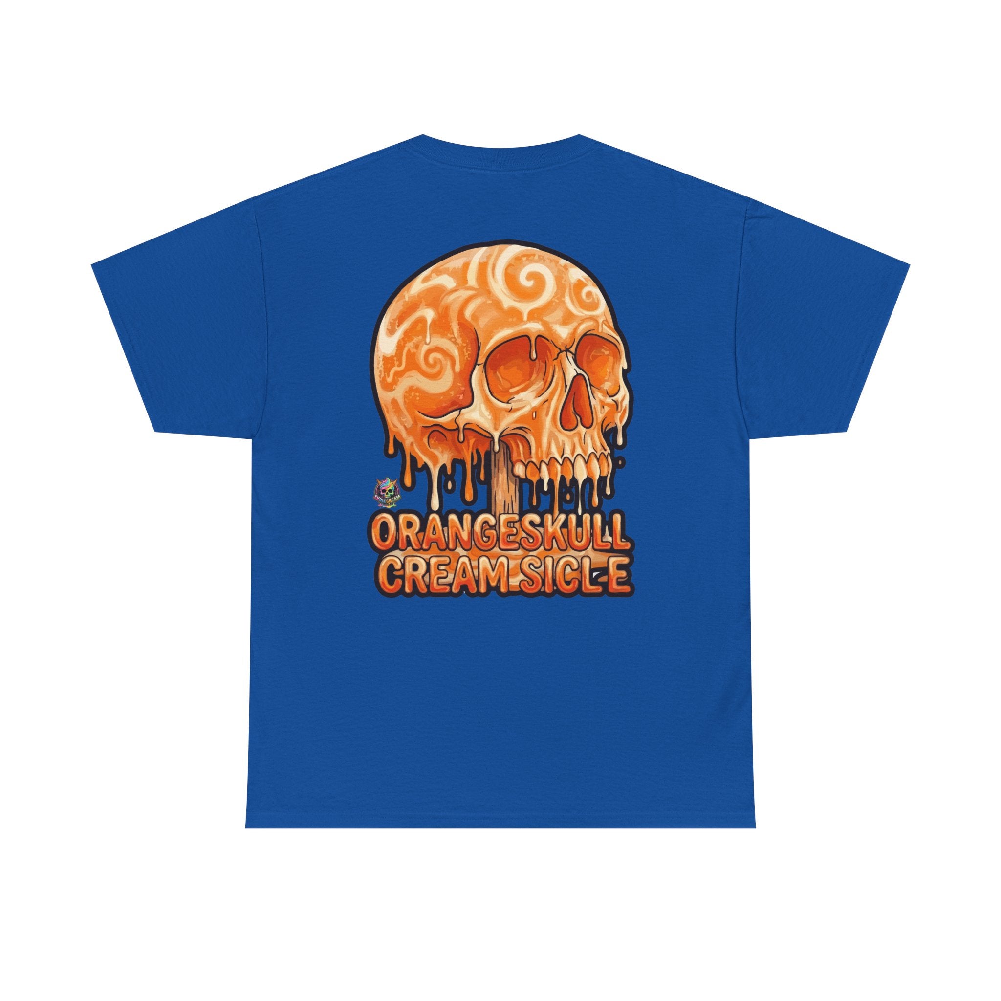 Skullcream-Orangeskull Cream Sickle T-Shirt | Colorful Drip Graphic Tee