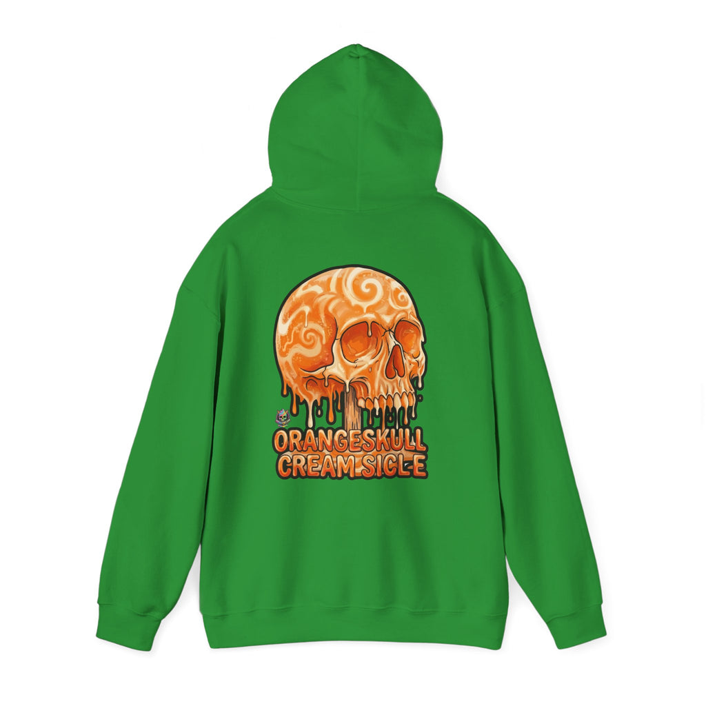 Skullcream-Orangeskull Cream Sickle Hoodie | Dripping Skull Graphic