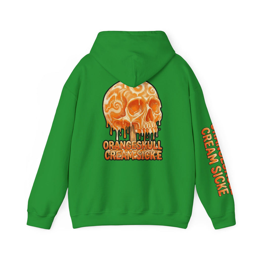 Skullcream-Orangeskull Cream Sickle Hoodie | Dripping Skull Graphic