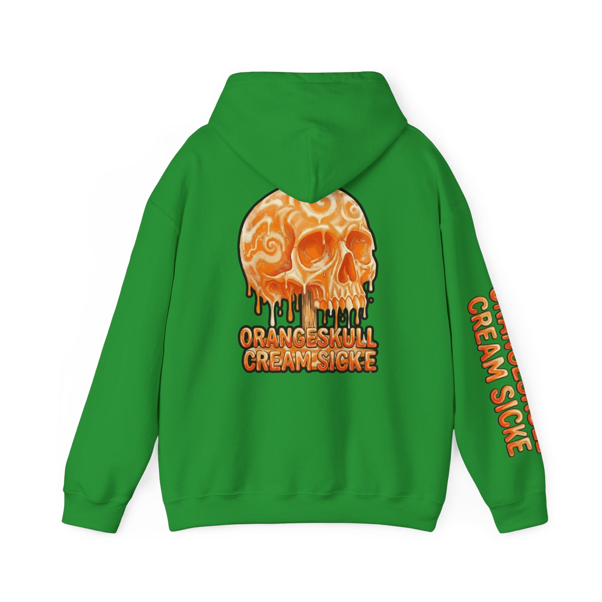 Skullcream-Orangeskull Cream Sickle Hoodie | Dripping Skull Graphic