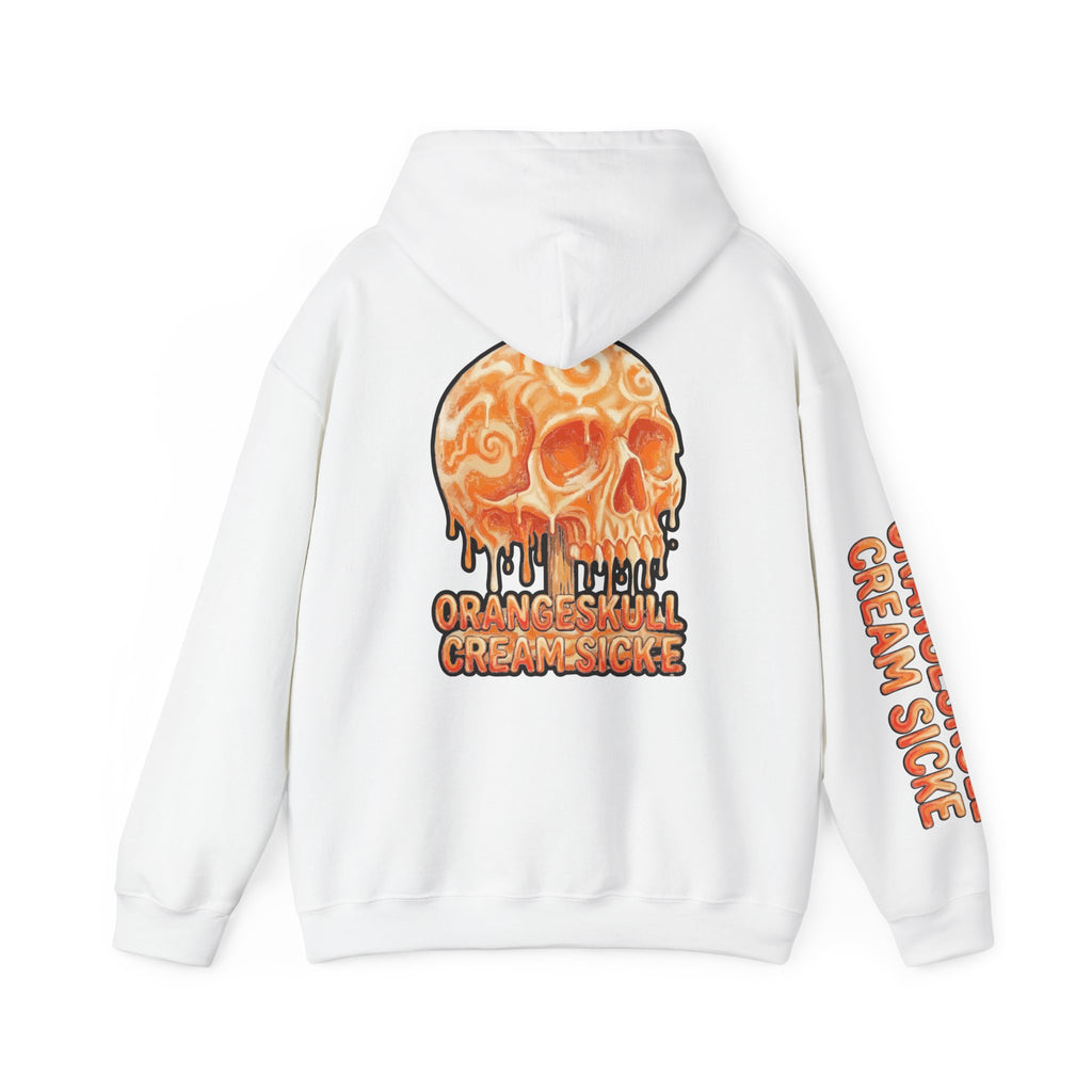 Skullcream-Orangeskull Cream Sickle Hoodie | Dripping Skull Graphic
