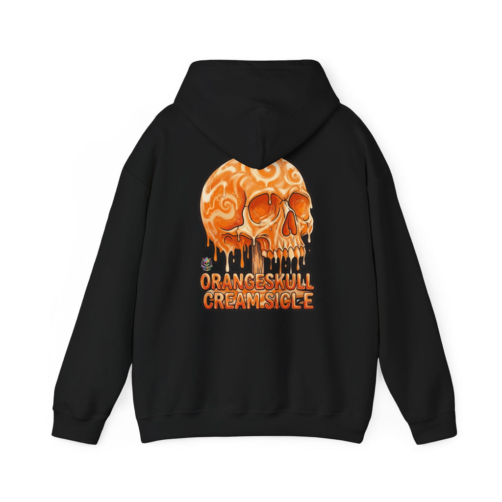 Skullcream-Orangeskull Cream Sickle Hoodie | Dripping Skull Graphic