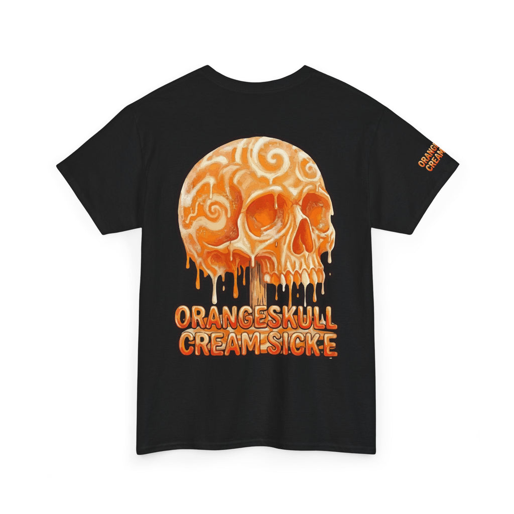 Skullcream-Orangeskull Cream Sickle T-Shirt | Colorful Drip Graphic Tee