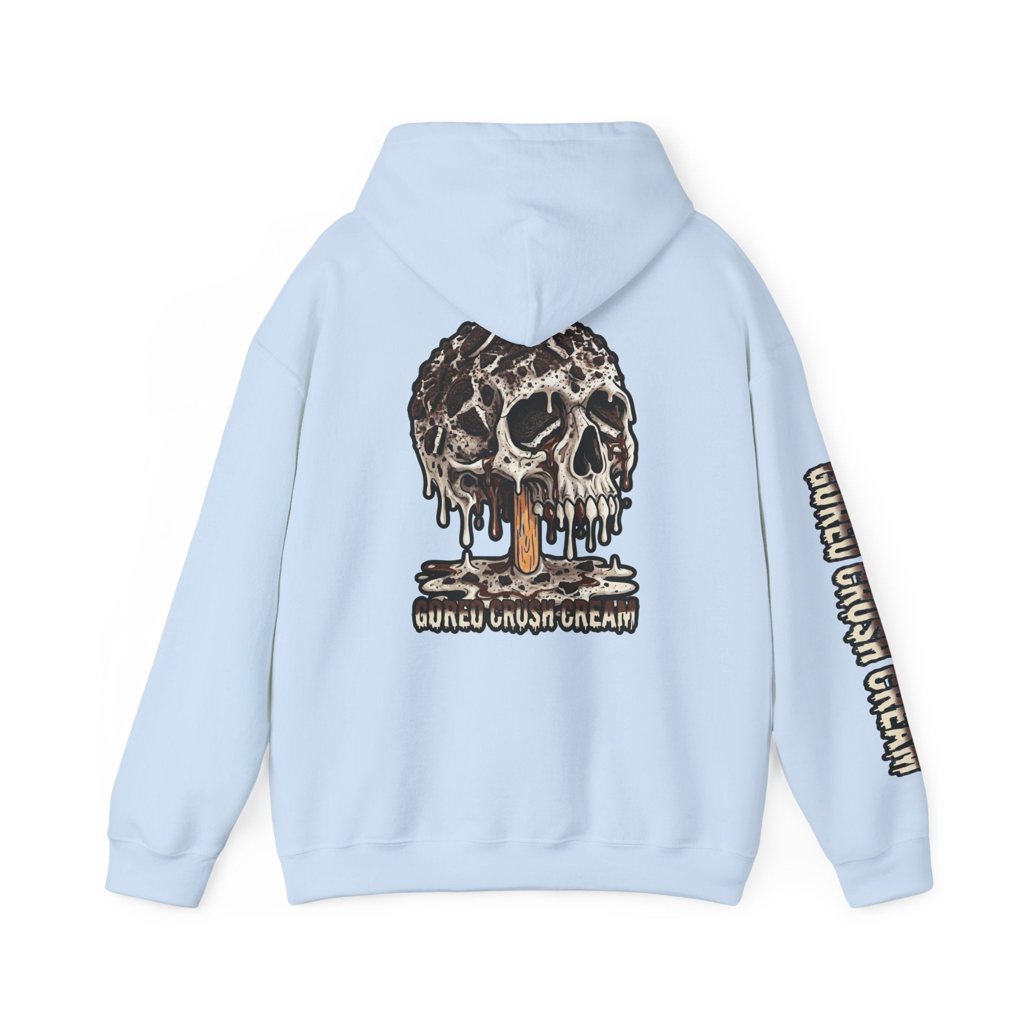 Skullcream-Goreo Crush Cream Hoodie | Dripping Skull Graphic