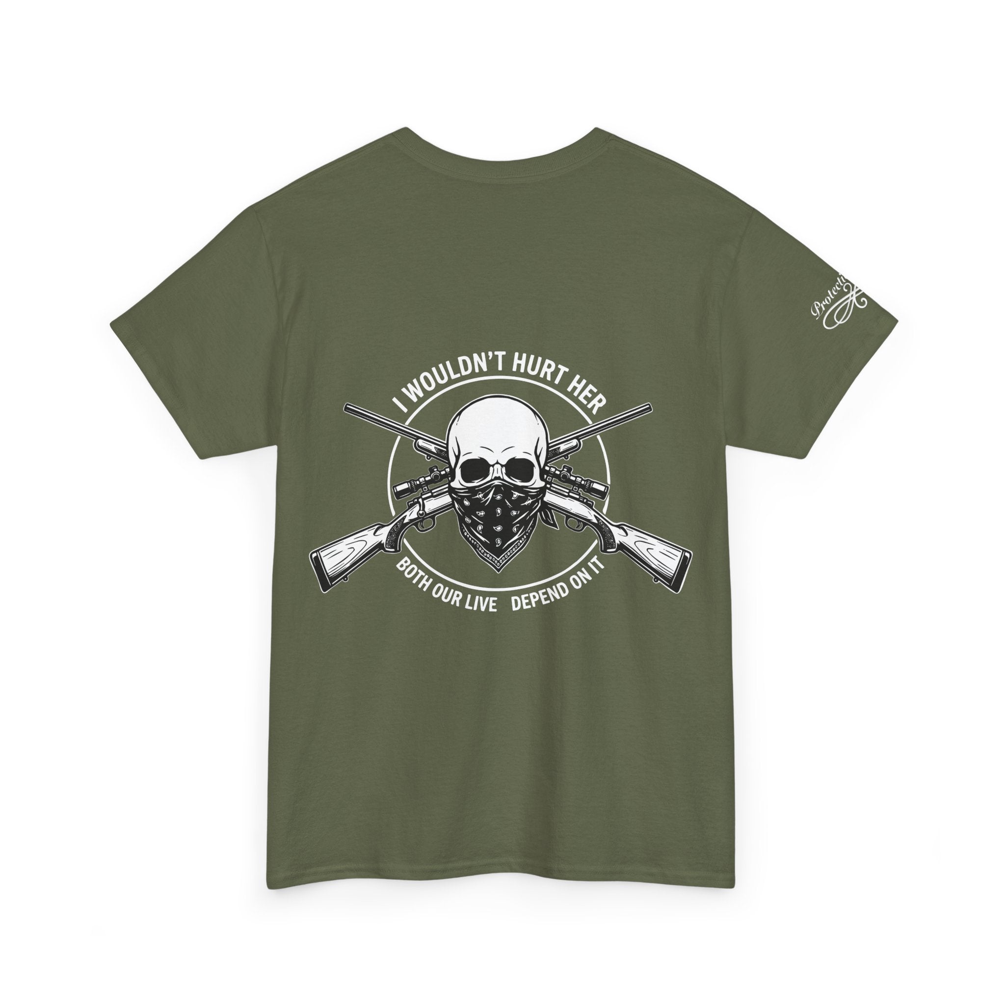 Protective Dad-Rifles T-Shirt | Here’s Your Warning | White Font
