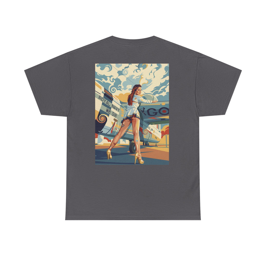 Good Girl-Pin Up Stewardess T-Shirt | Parental Advisory  for the Bearded