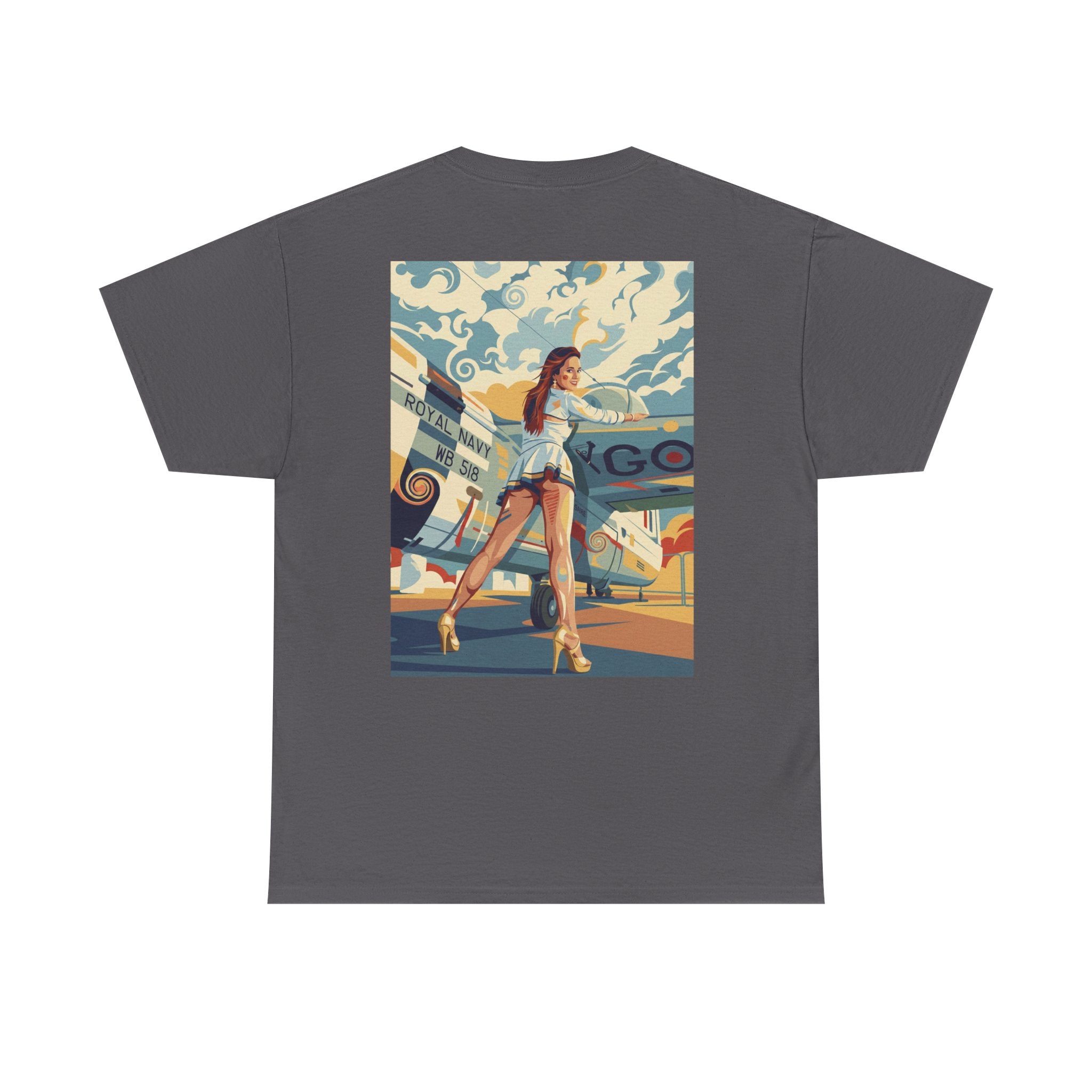 Good Girl-Pin Up Stewardess T-Shirt | Parental Advisory  for the Bearded
