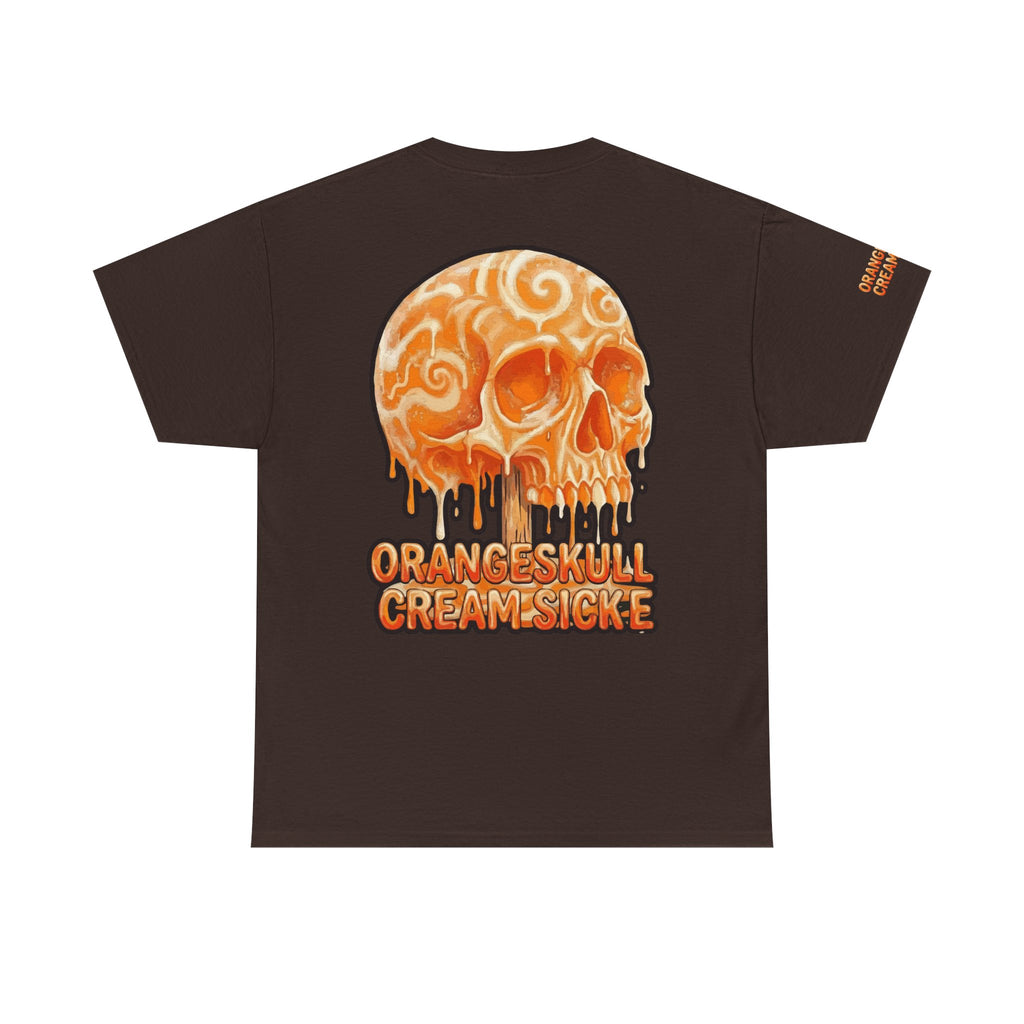 Skullcream-Orangeskull Cream Sickle T-Shirt | Colorful Drip Graphic Tee