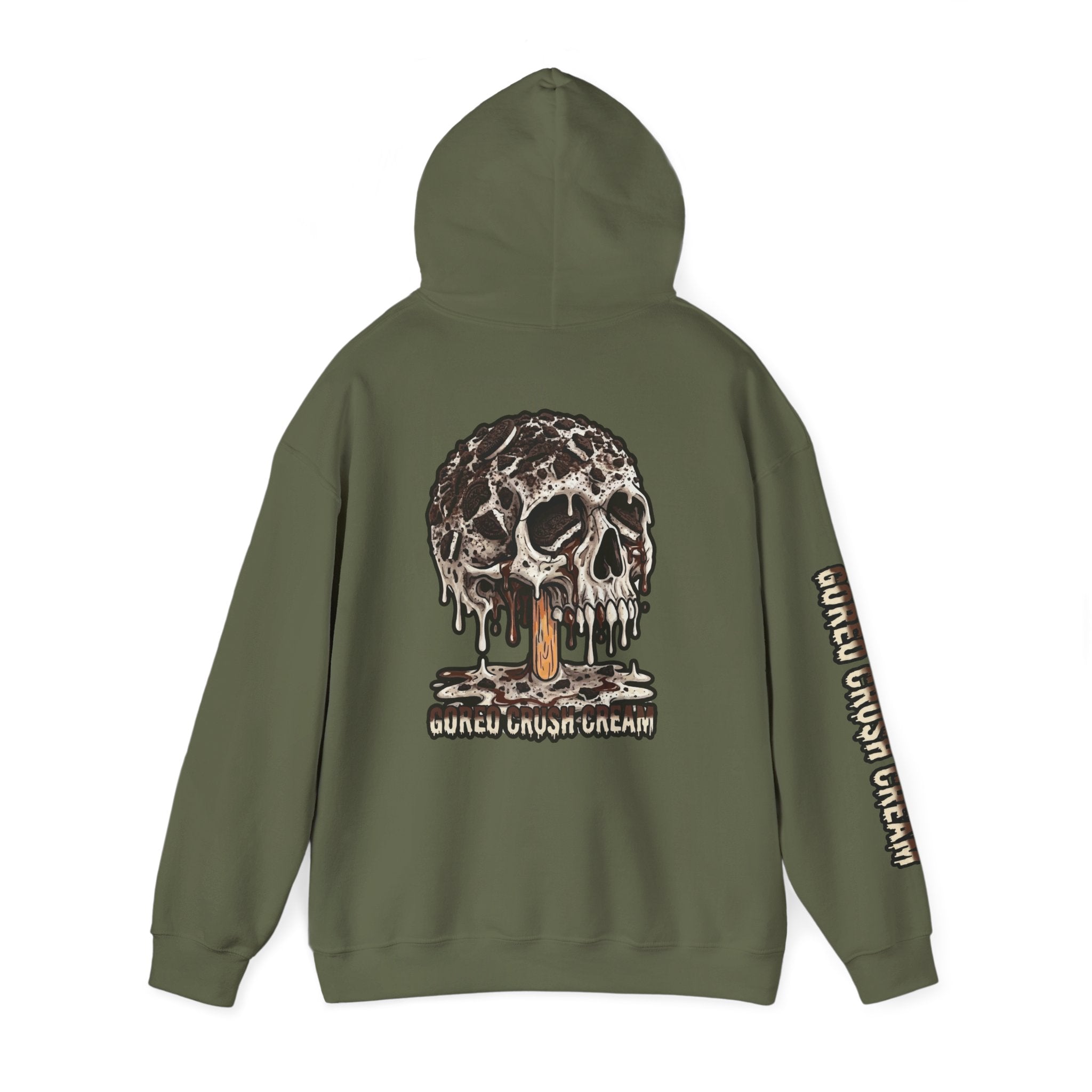 Skullcream-Goreo Crush Cream Hoodie | Dripping Skull Graphic